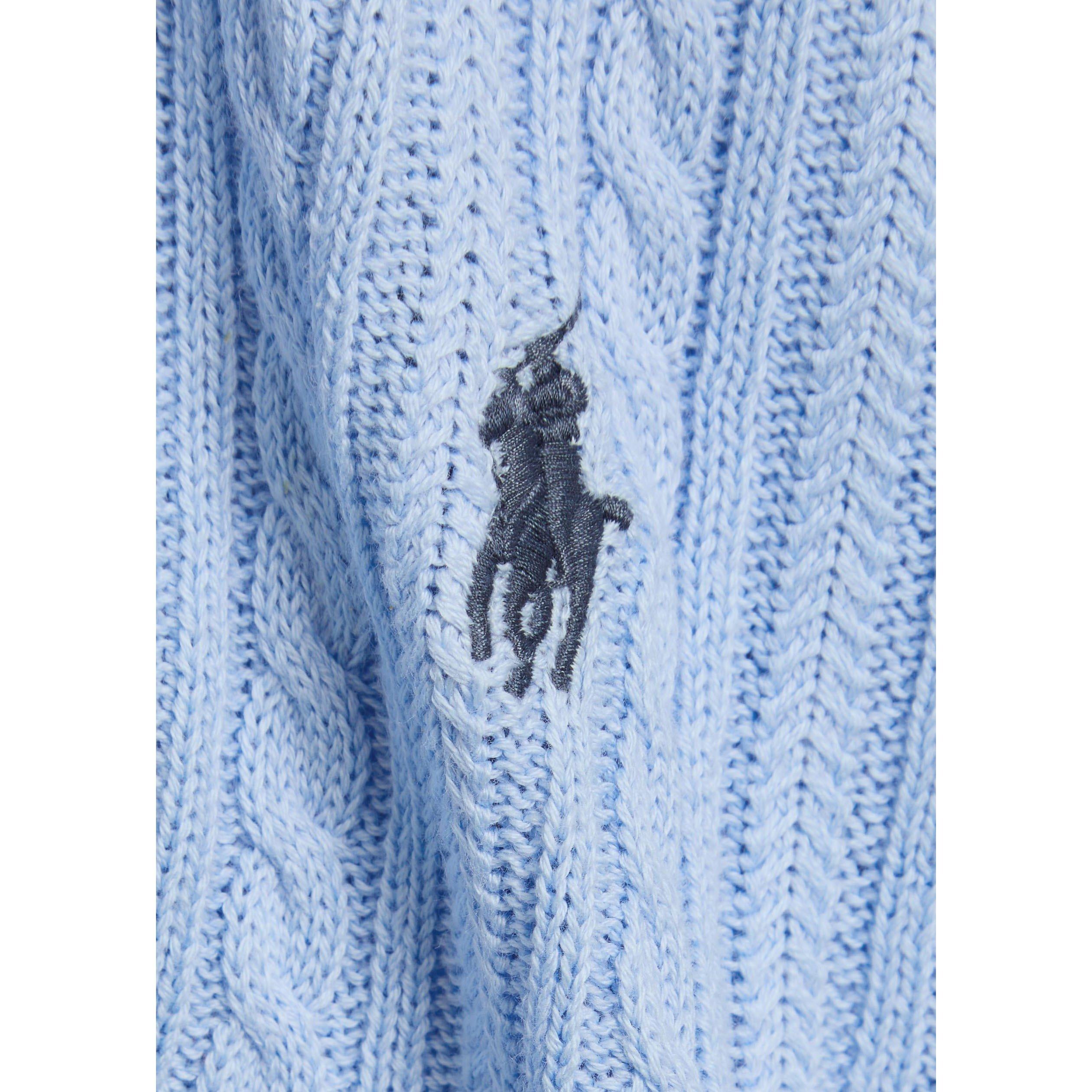 BLUE - Polo Ralph Lauren - Men's Cable Knit Cotton Short-Sleeve Slim-Fit Polo Shirt - 4