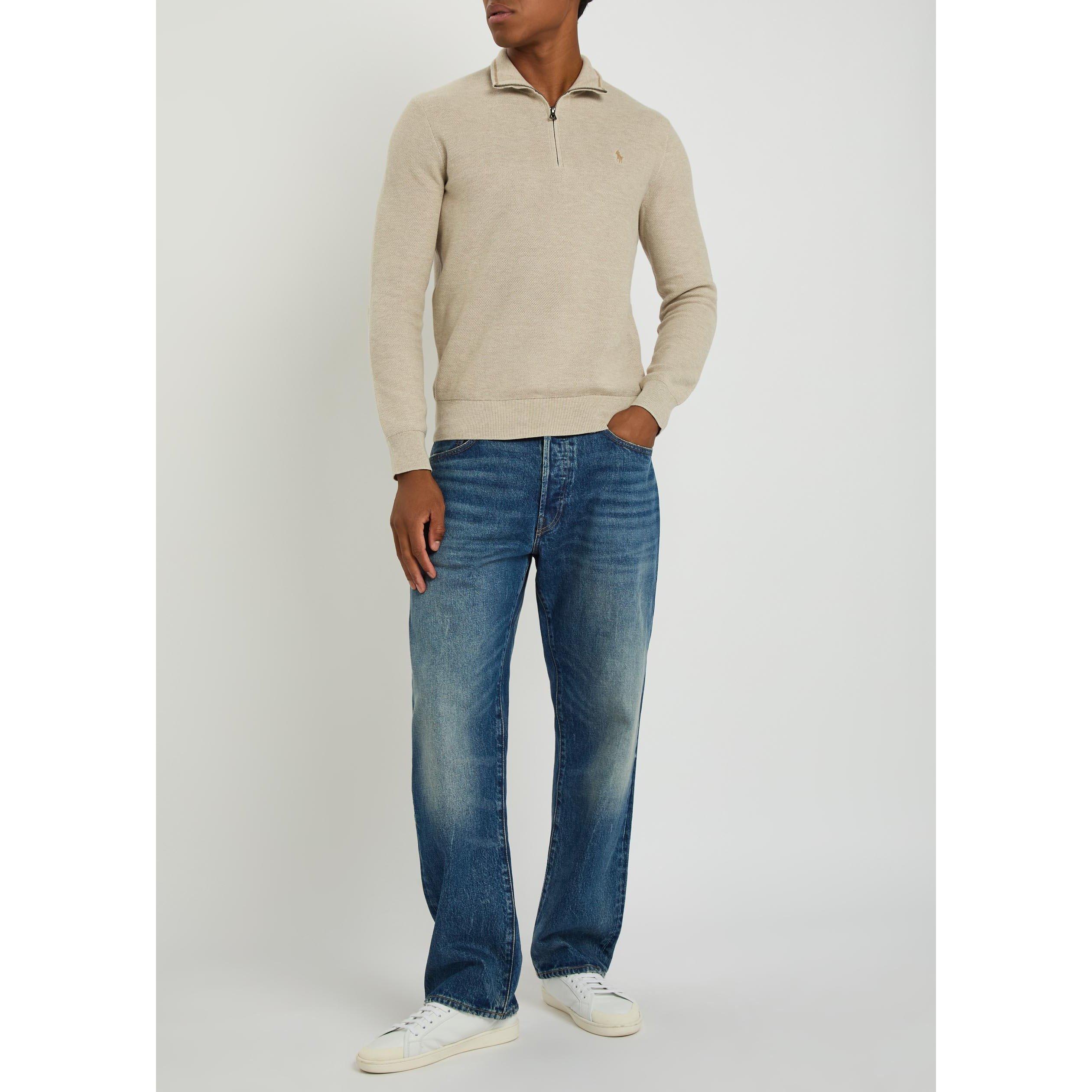 LIGHT BROWN - Polo Ralph Lauren - PRL LS HALF ZIP KNIT SWEATER - 5