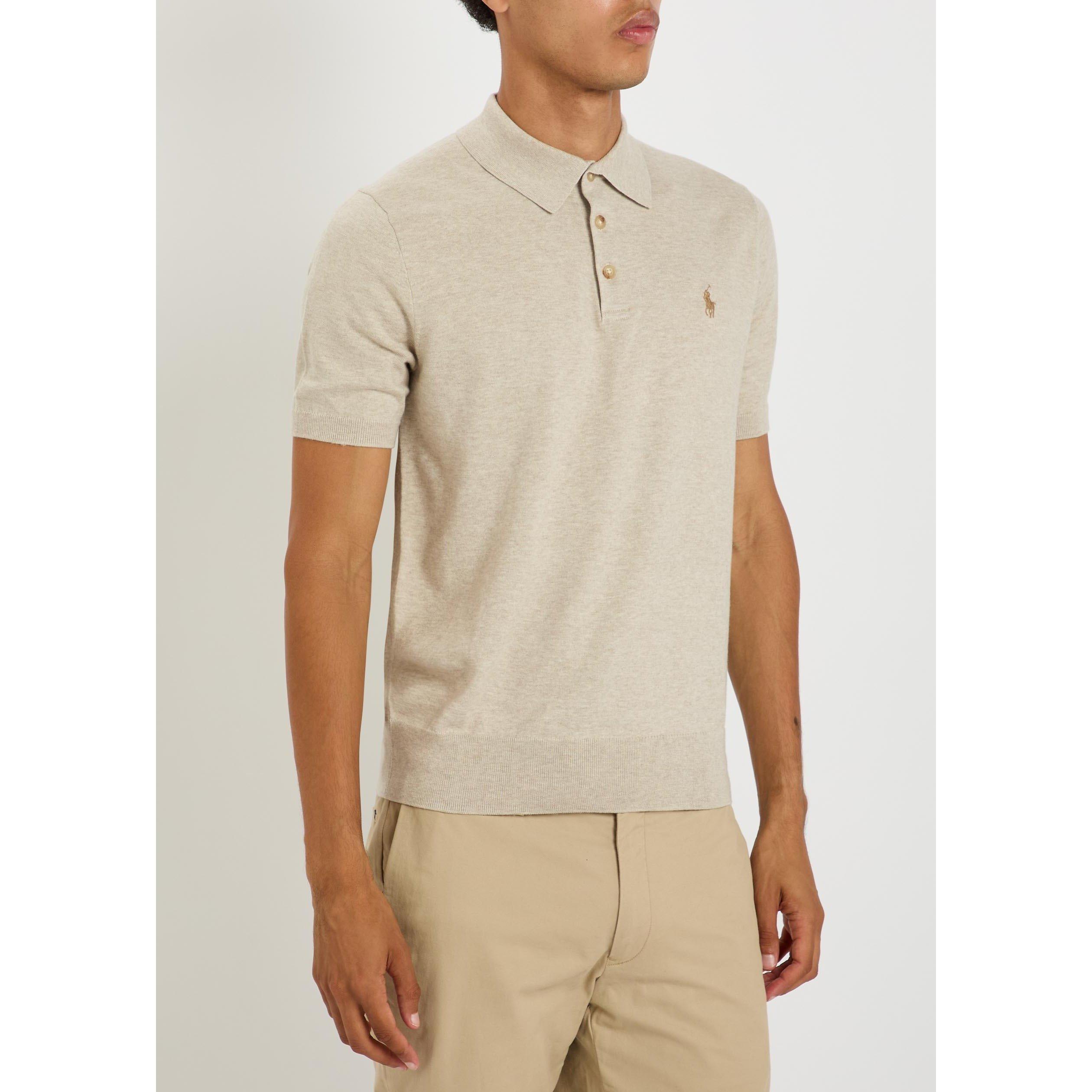 LIGHT BROWN - Polo Ralph Lauren - Men's Cotton Short-Sleeve Polo Shirt - 2
