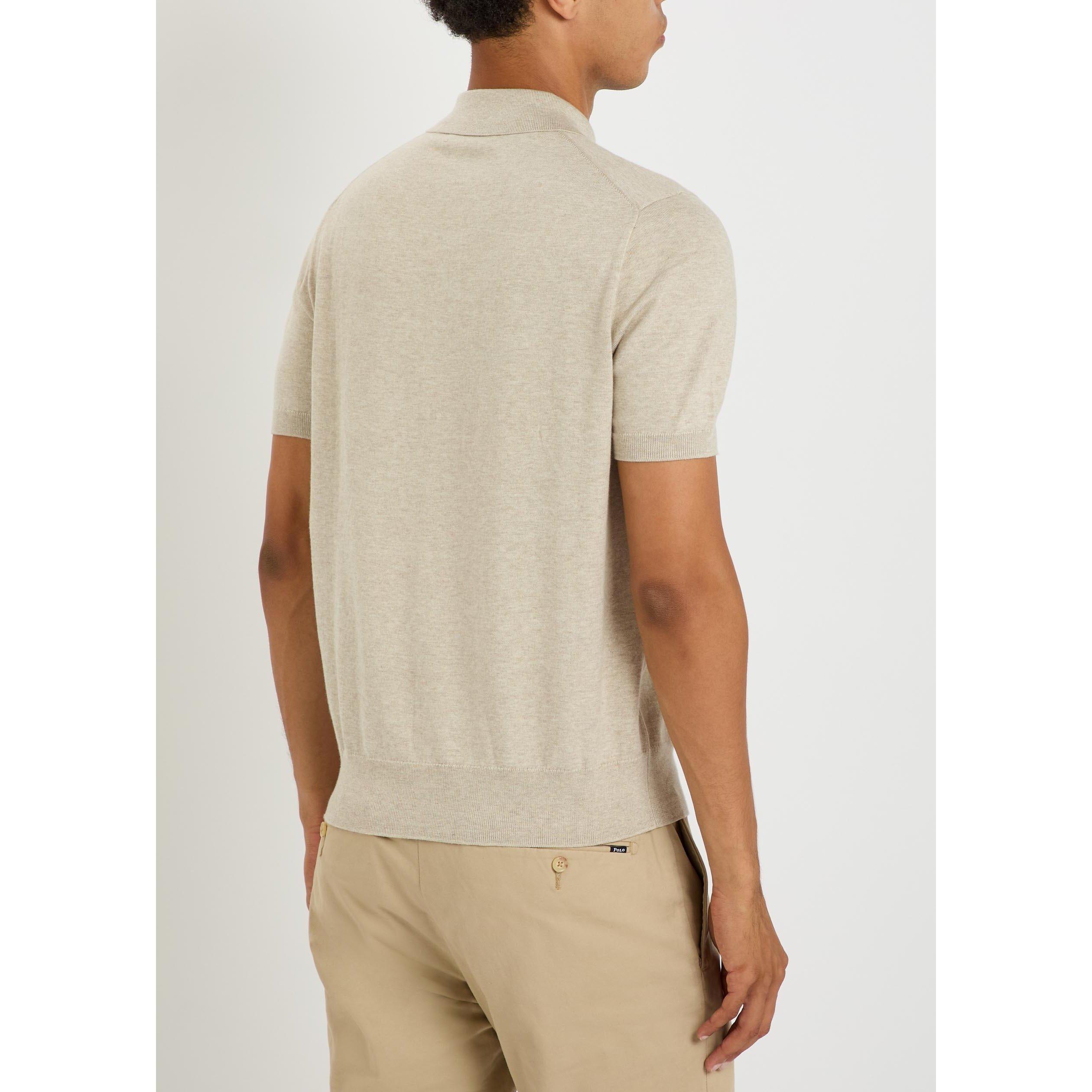 LIGHT BROWN - Polo Ralph Lauren - Men's Cotton Short-Sleeve Polo Shirt - 3