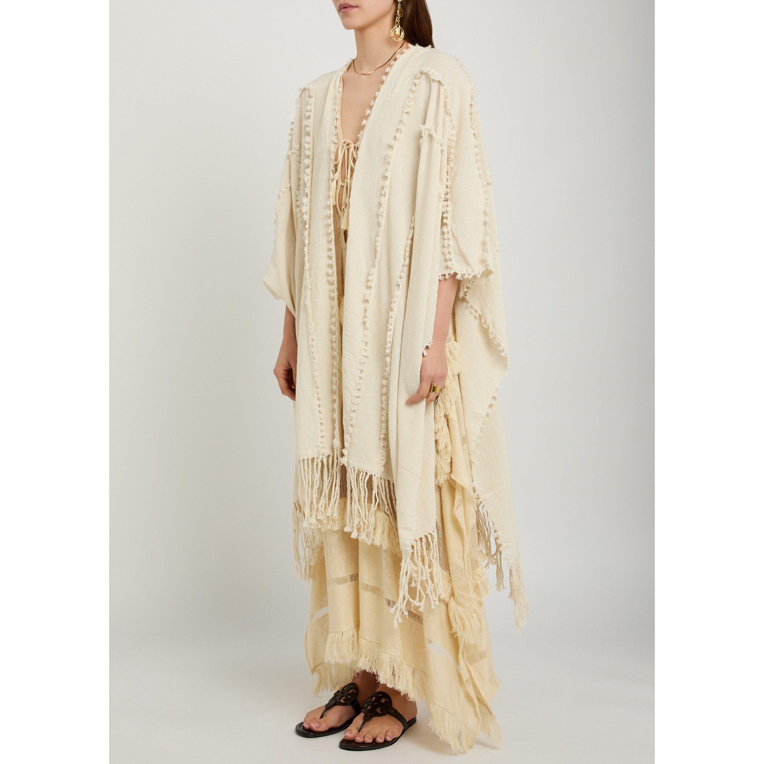 NATURAL - Caravana - COTTON JUTE CAPE W KNOT DETAIL - 2