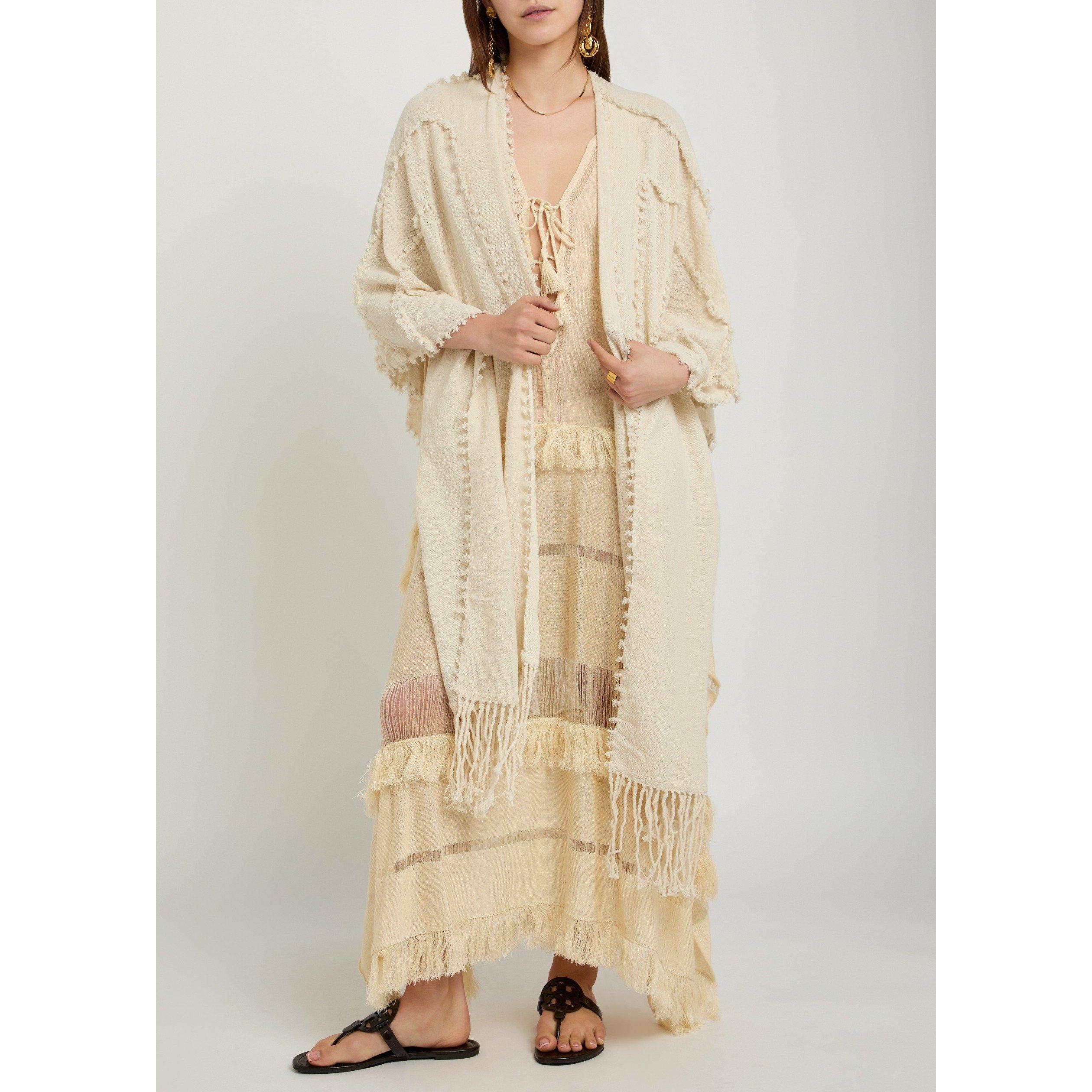 NATURAL - Caravana - COTTON JUTE CAPE W KNOT DETAIL - 5