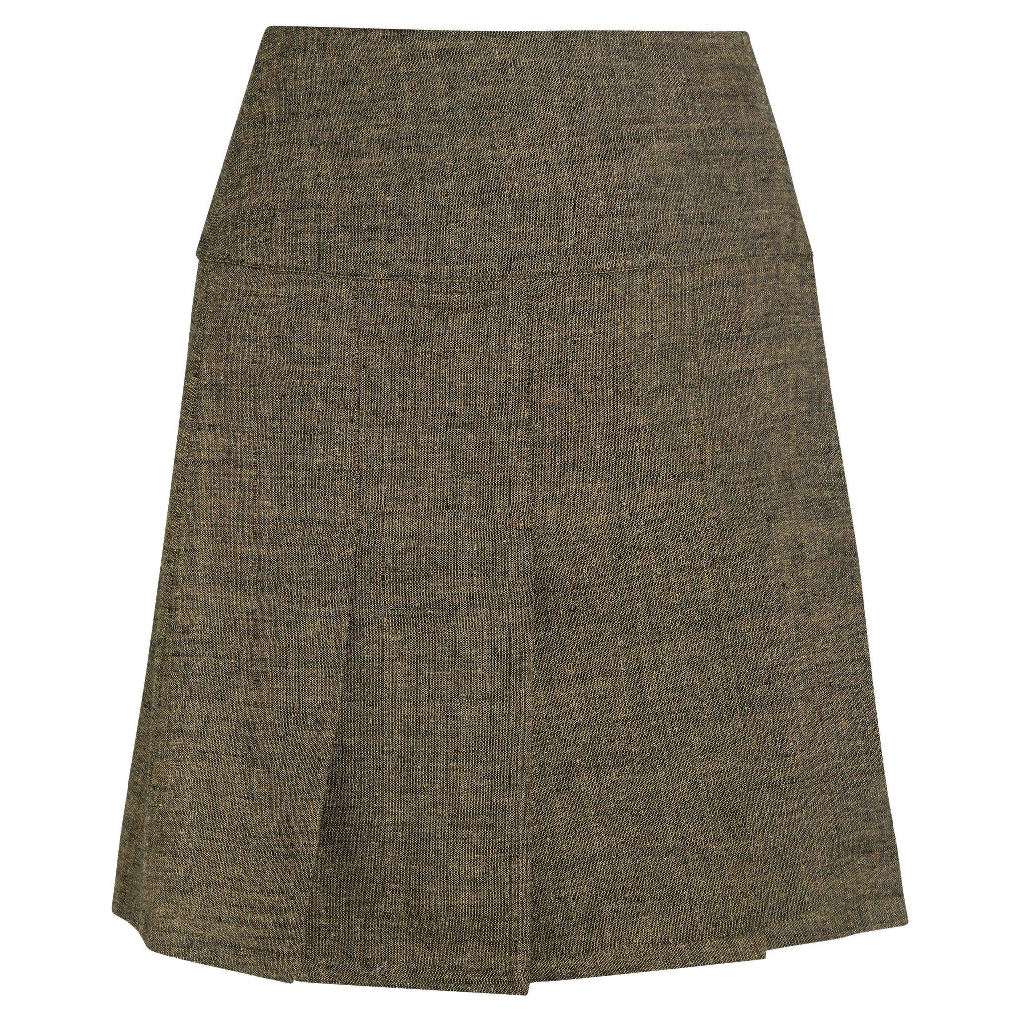 BROWN - Our Legacy - Women's Girdle Linen Pleated Skirt - 1