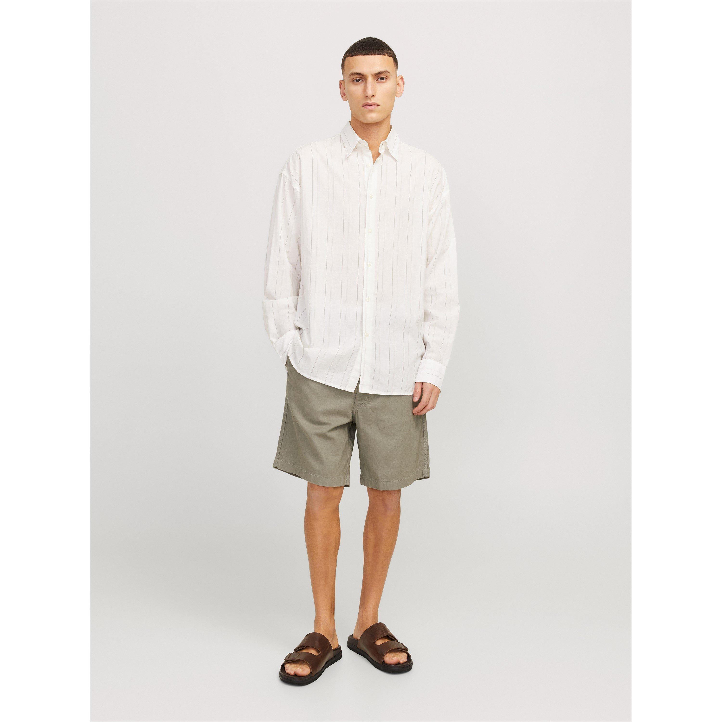 Oliveira Empoeirada - Jack and Jones - Men's Junior Linen Chino Shorts - 4