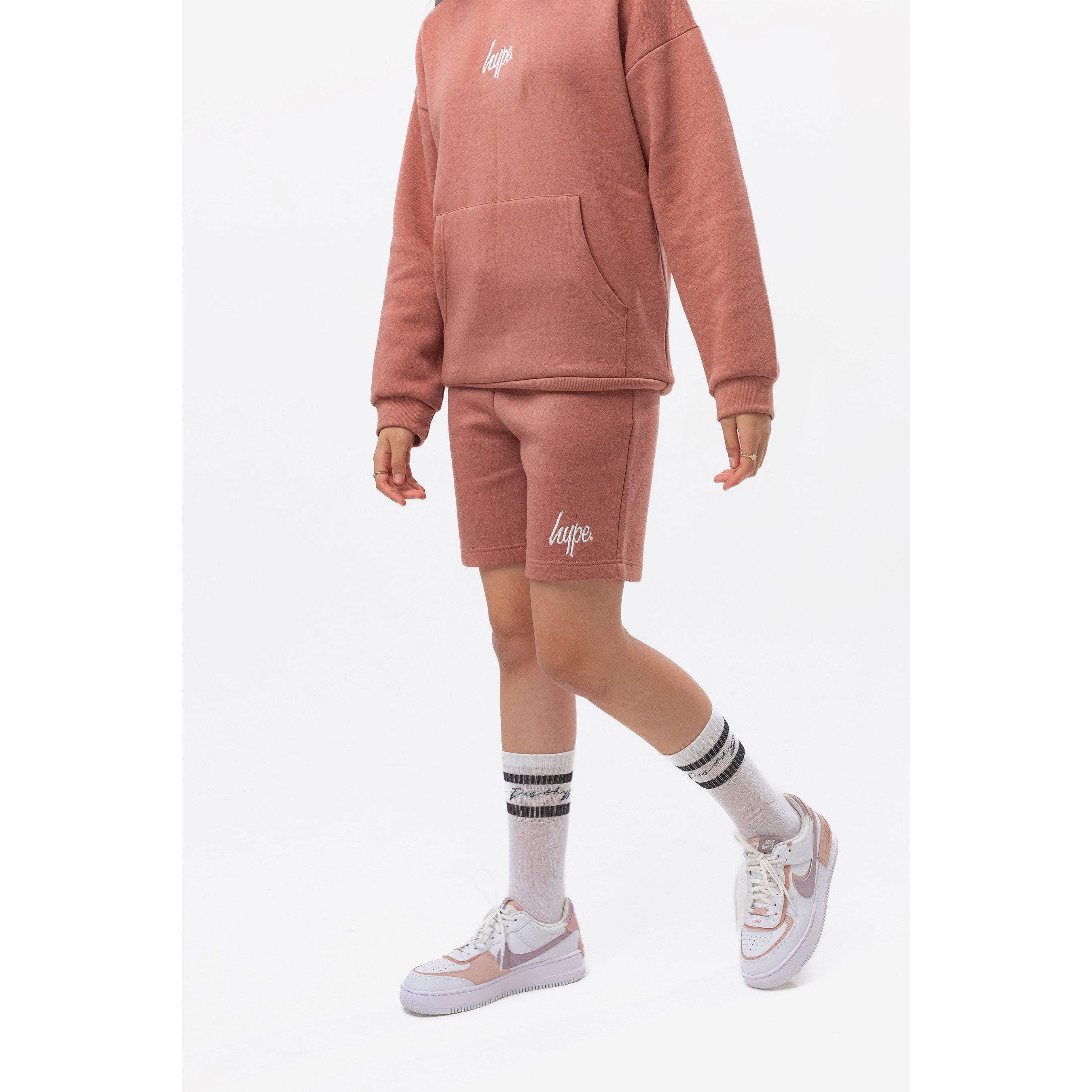 Hype  Kids ' Mauve Fleece Jogger Shorts - Red - 15 (3XL)
