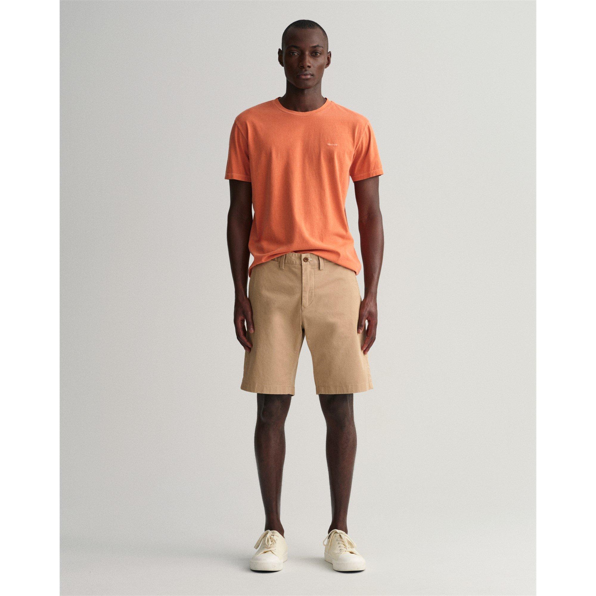 Dark Khaki 248 - Gant - Hallden Slim Fit Twill Shorts - 2