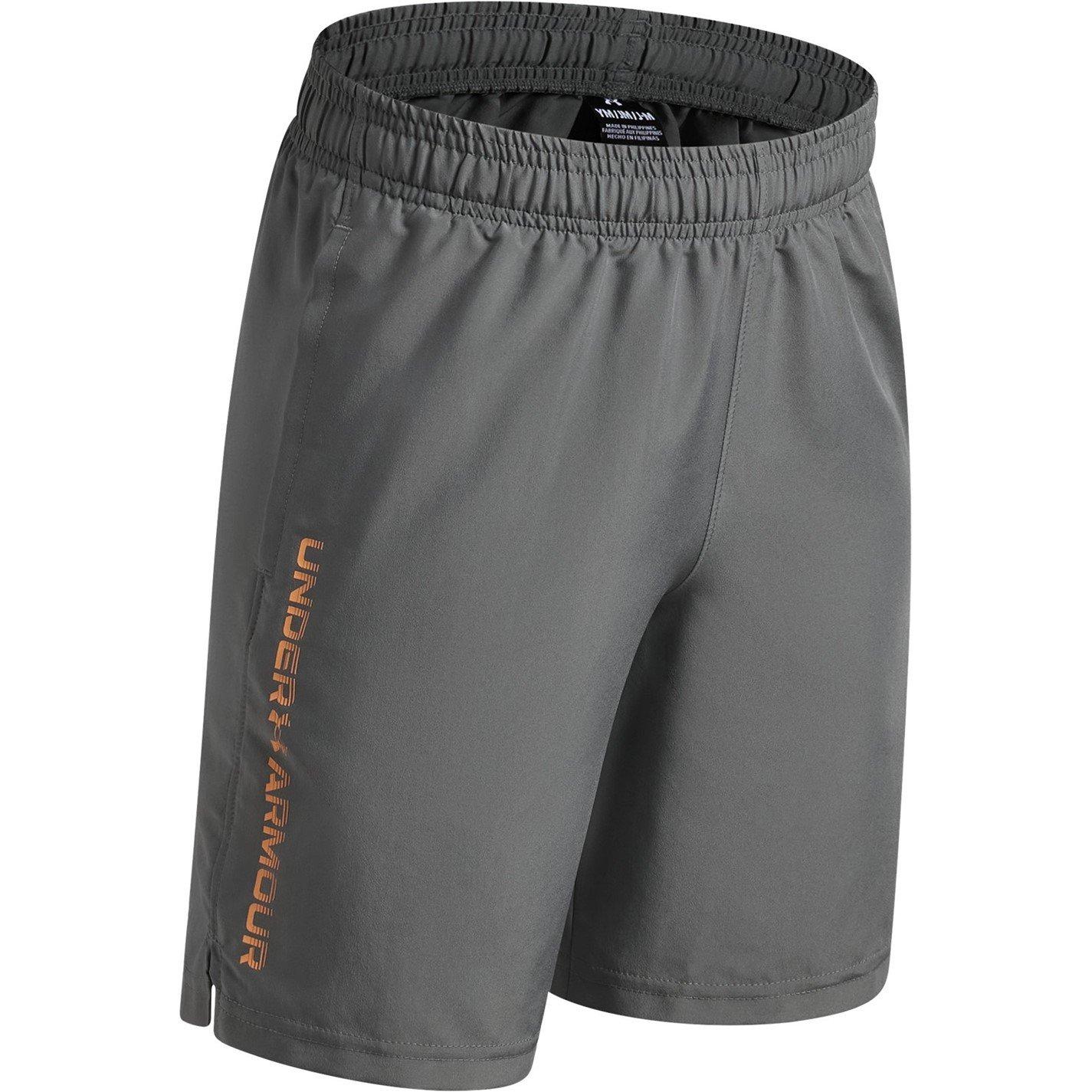 Under Armour Boys Ua Tech™ Woven Wordmark Shorts - Grey/Orange - 7-8 (S)