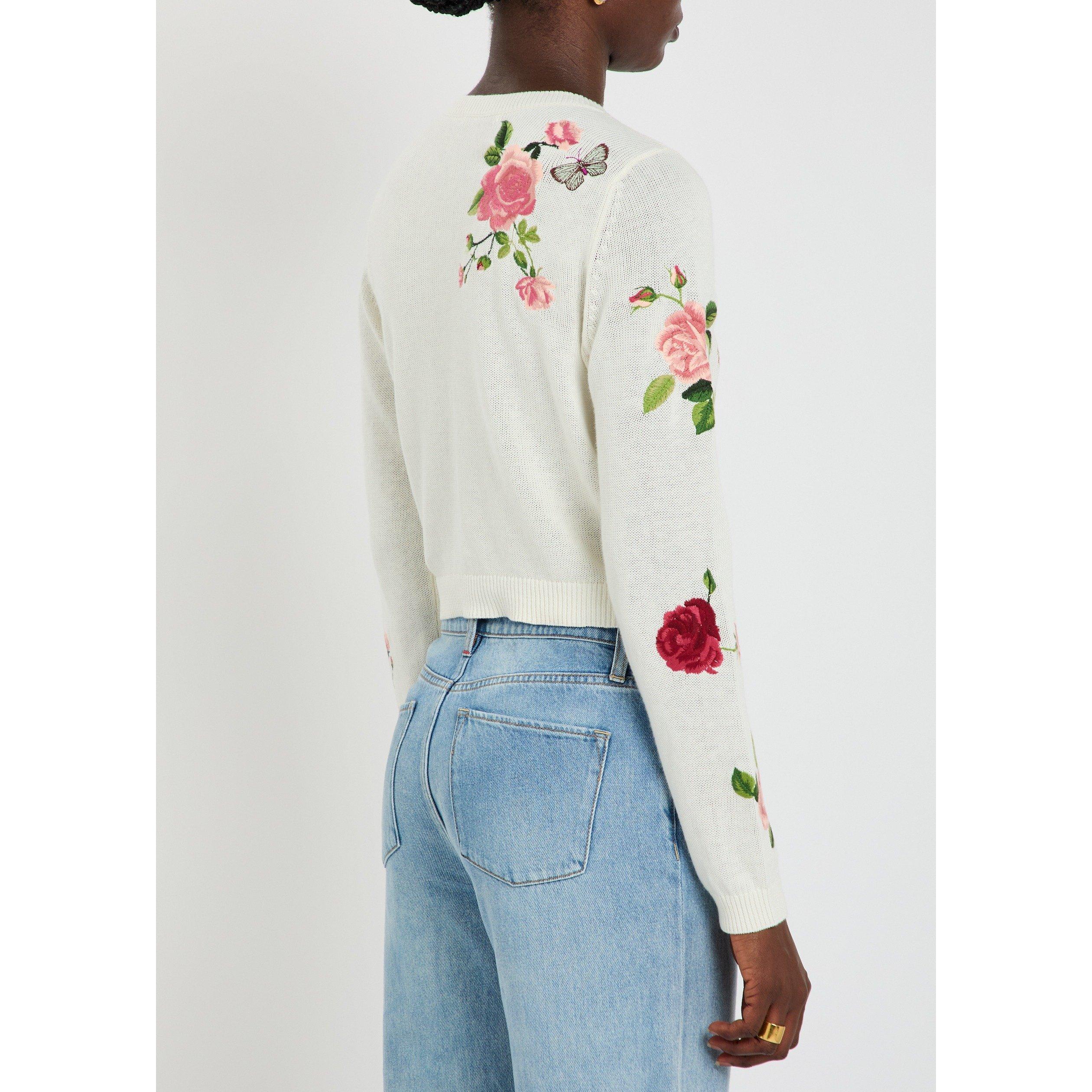 WHITE AND OTHER - Alice And Olivia - CD Dollie Embroidered Cardigan - 3