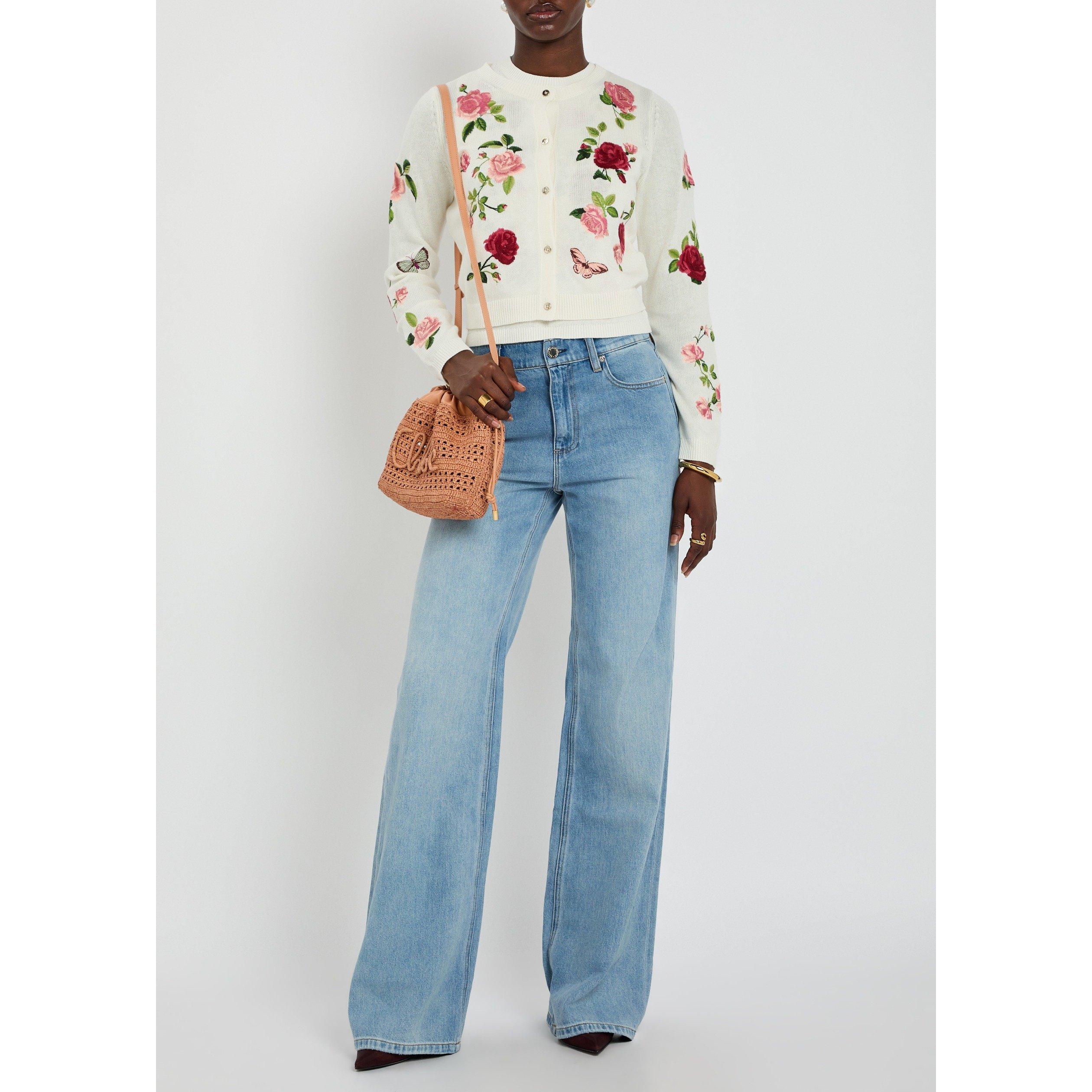 WHITE AND OTHER - Alice And Olivia - CD Dollie Embroidered Cardigan - 5