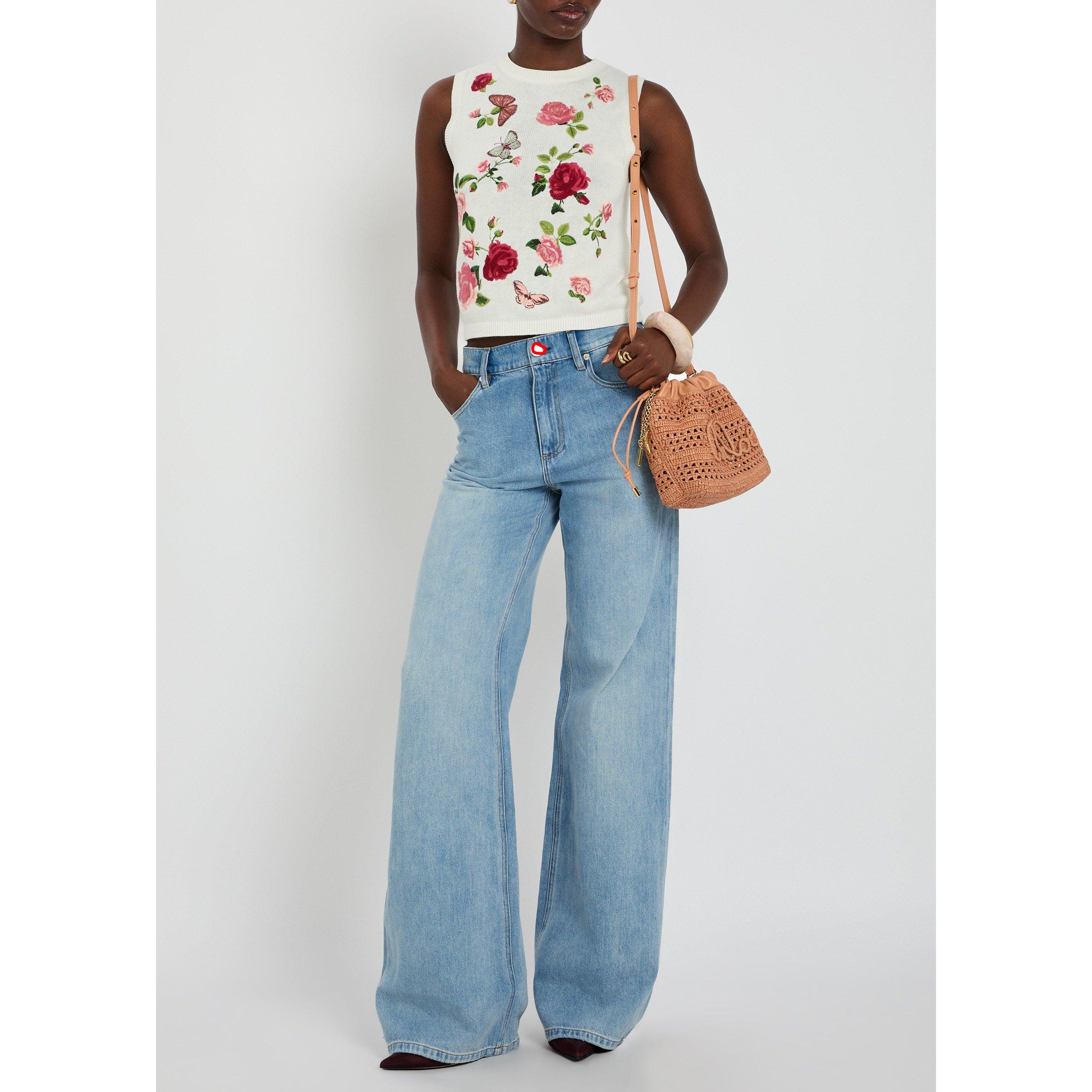 WHITE AND OTHER - Alice And Olivia - Women's Reva Embroidered Cotton Slim-Fit Vest - 5