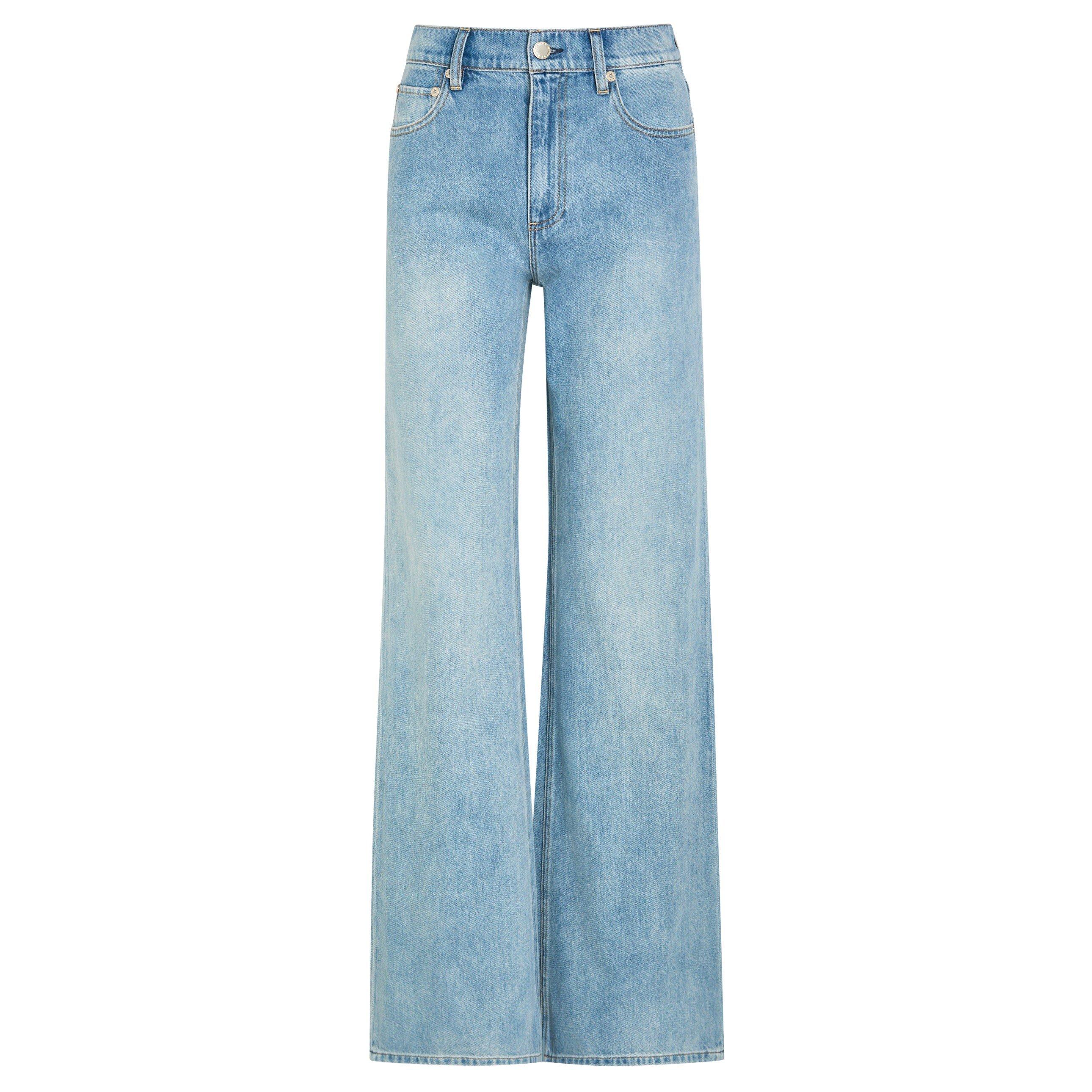 BLUE - Alice And Olivia - Women's J Chic Full-Length Cotton Wide Leg Jeans - 1