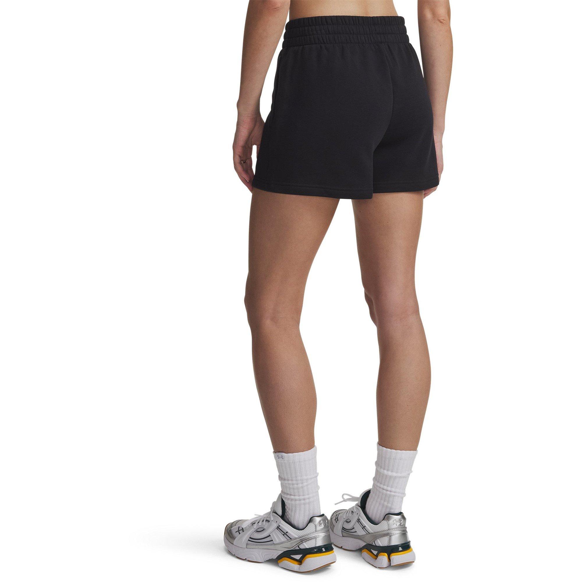 Black/White - Under Armour - Women's Rival Fleece Jogger Shorts - 4