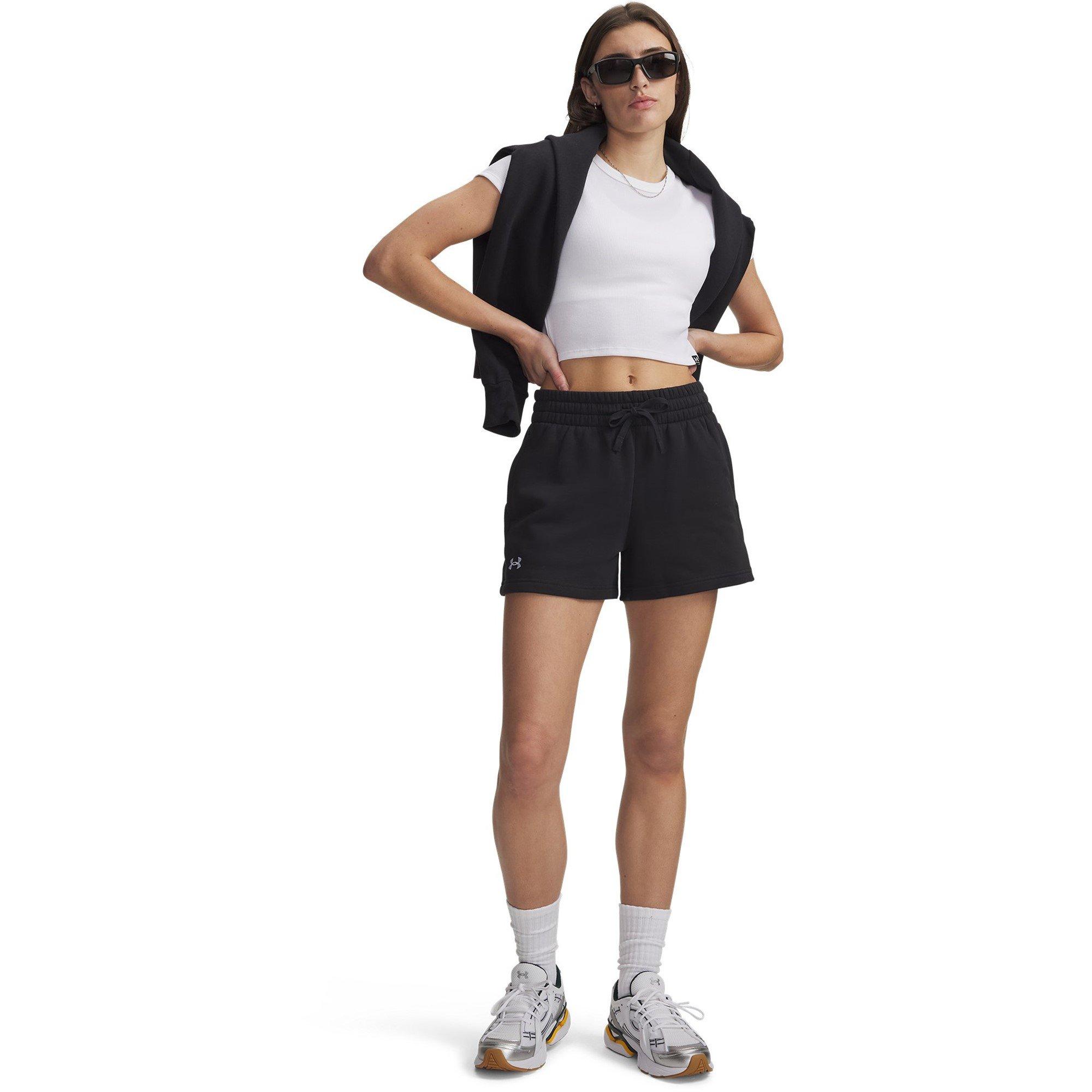 Black/White - Under Armour - Women's Rival Fleece Jogger Shorts - 7