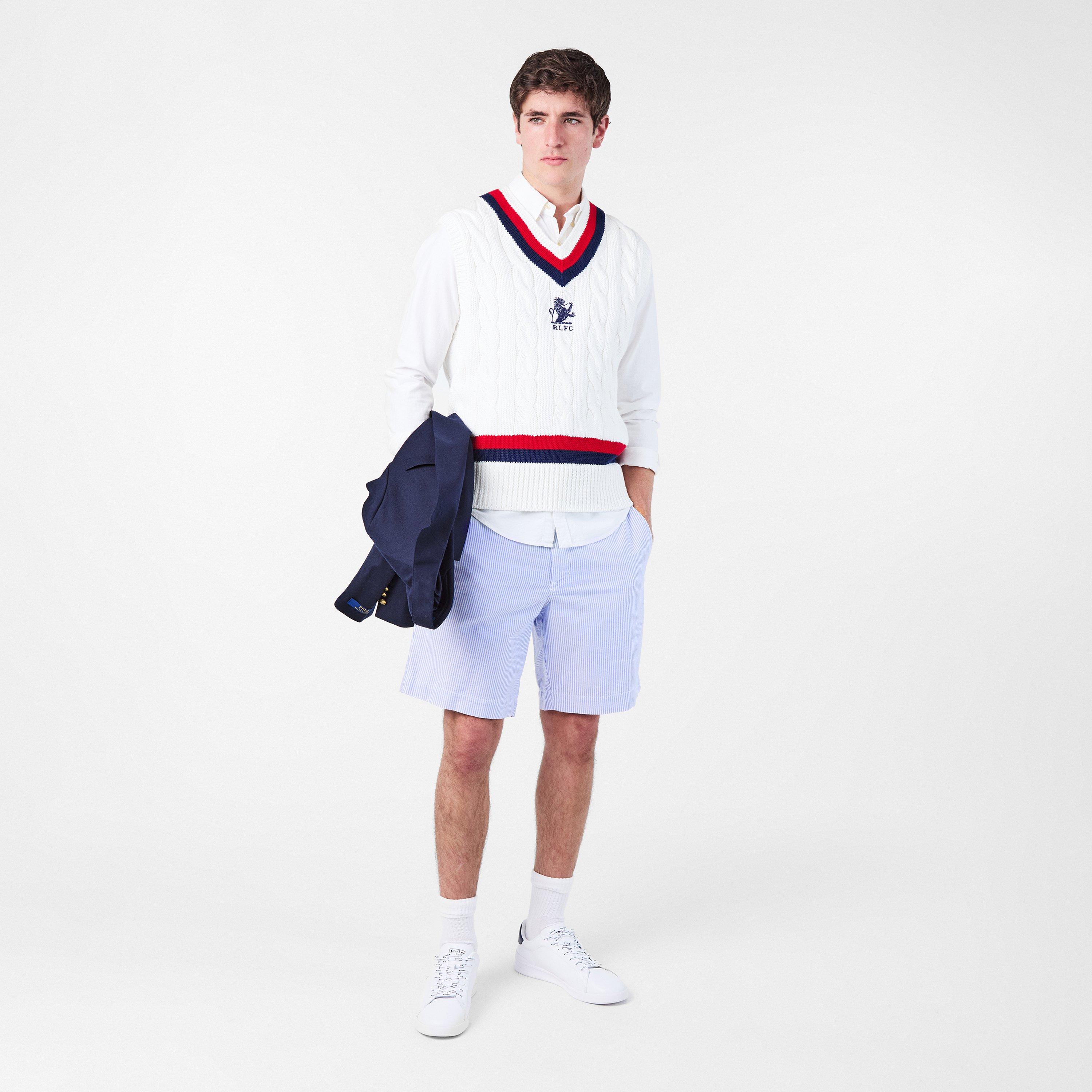 BSR Blue - Polo Ralph Lauren - Men's Stripe Bedford Chino Shorts - 6