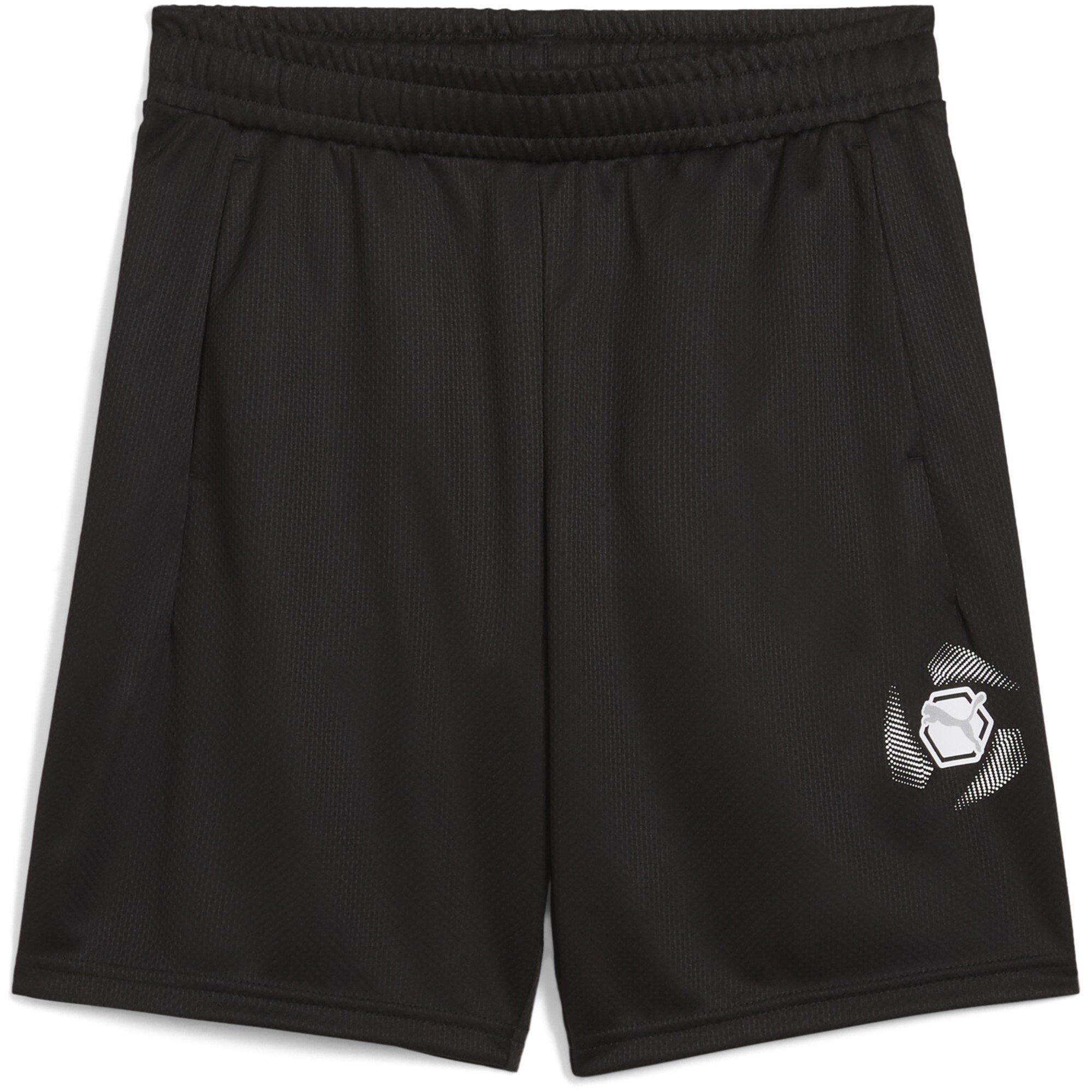 Puma Black - Puma - Unisex Kids' Active Sports Graphic Performance Gym Shorts - 1