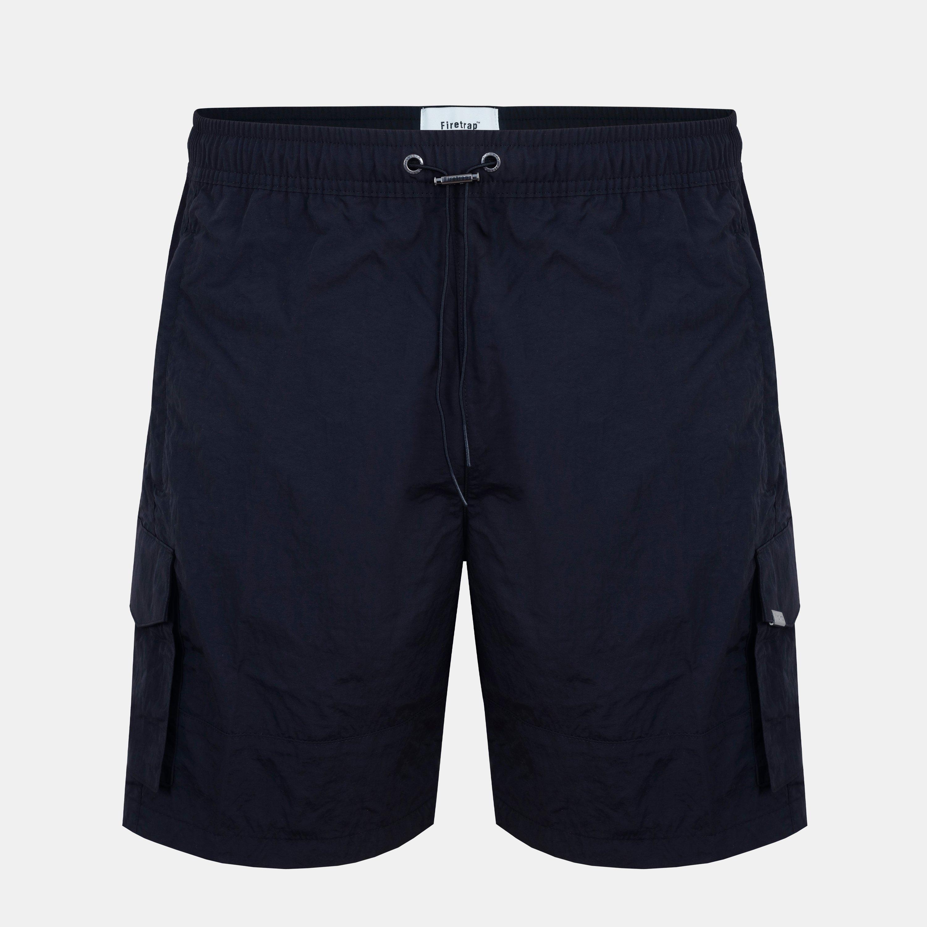 Black - Firetrap - Men's Navy Cargo Shorts - 1