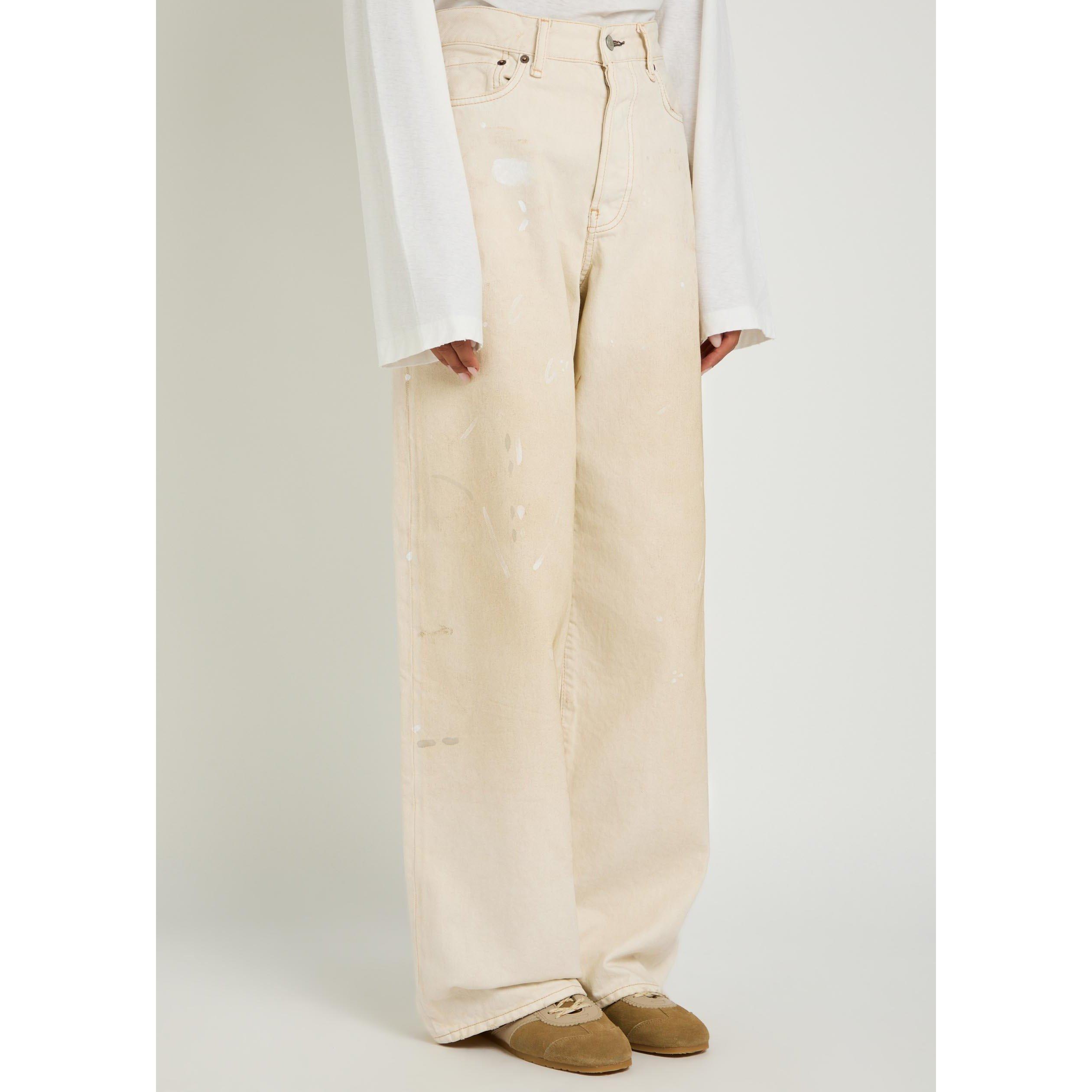 WHITE - Acne Studios - Women's 1981 Mid-Rise Cotton Wide-Leg Jeans - 2