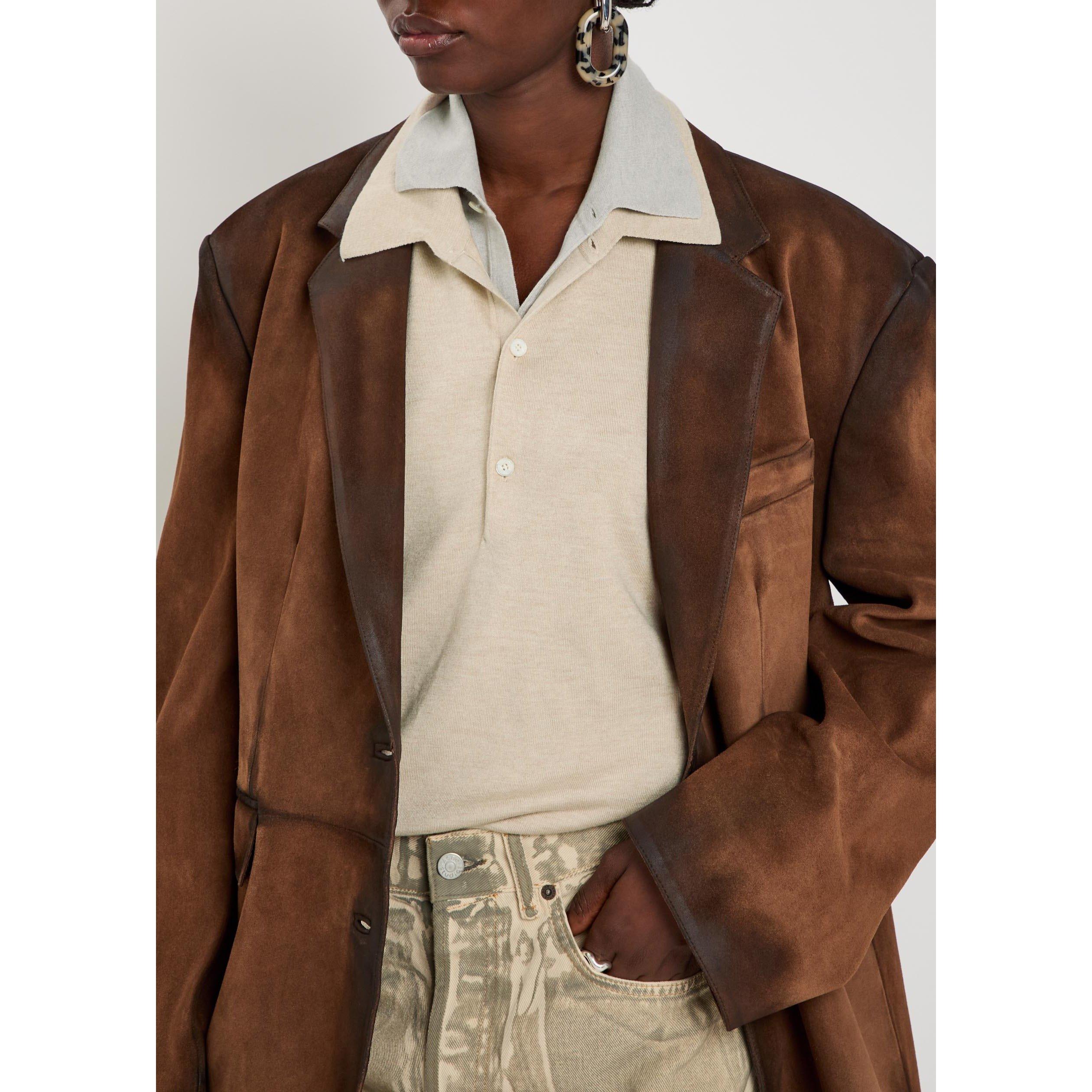 BEIGE AND OTHER - Acne Studios - Women's Silk Wool Cashmere Knitted Long-Sleeve Polo - 4