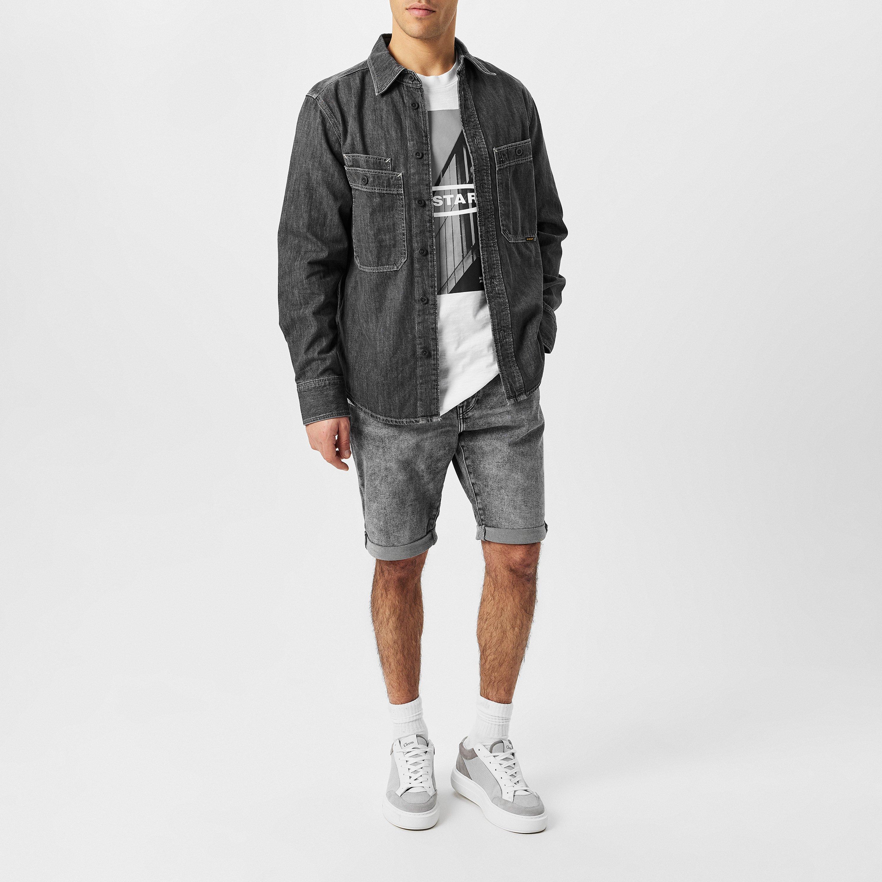 Faded Gry - G Star - 3301 Slim Denim Shorts - 6