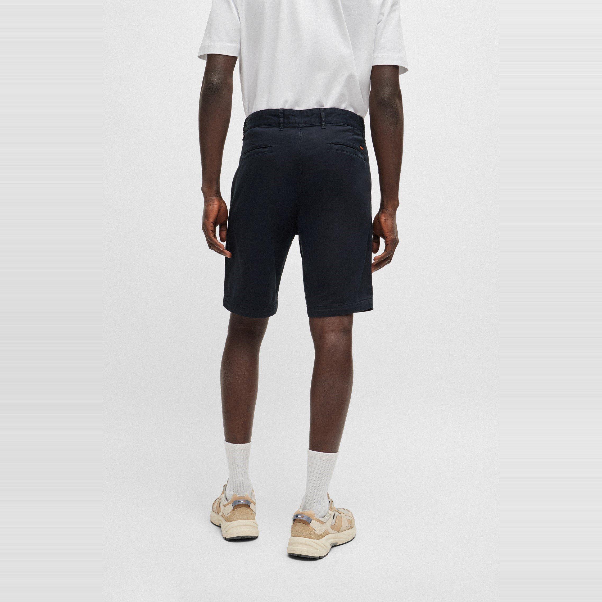 Navy 404 - Boss - Men's ChinoSlim Soft Cotton Blend Shorts - 4