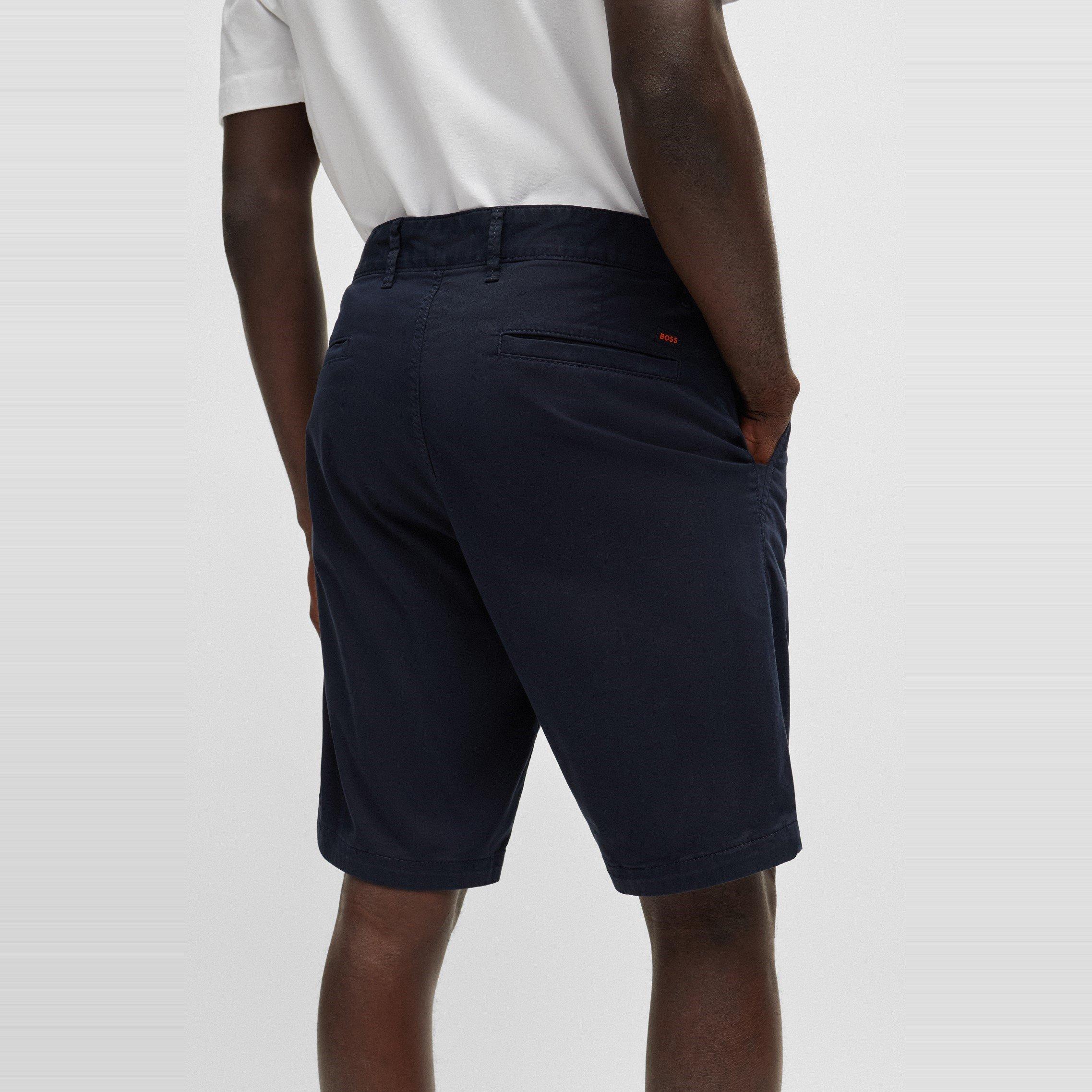Navy 404 - Boss - Men's ChinoSlim Soft Cotton Blend Shorts - 5