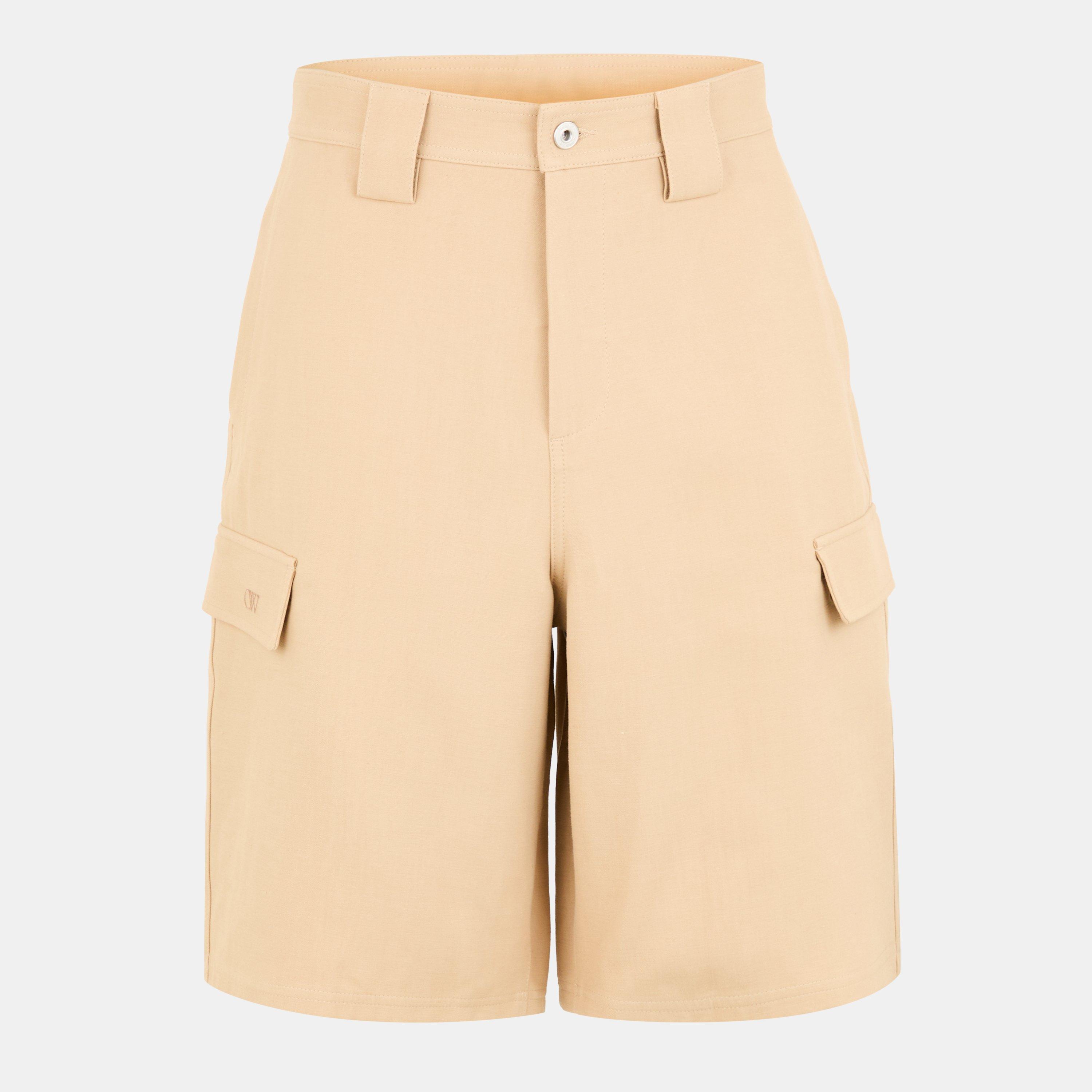 Sand - Off White - Men's Relaxed Fit Cargo Shorts - 1