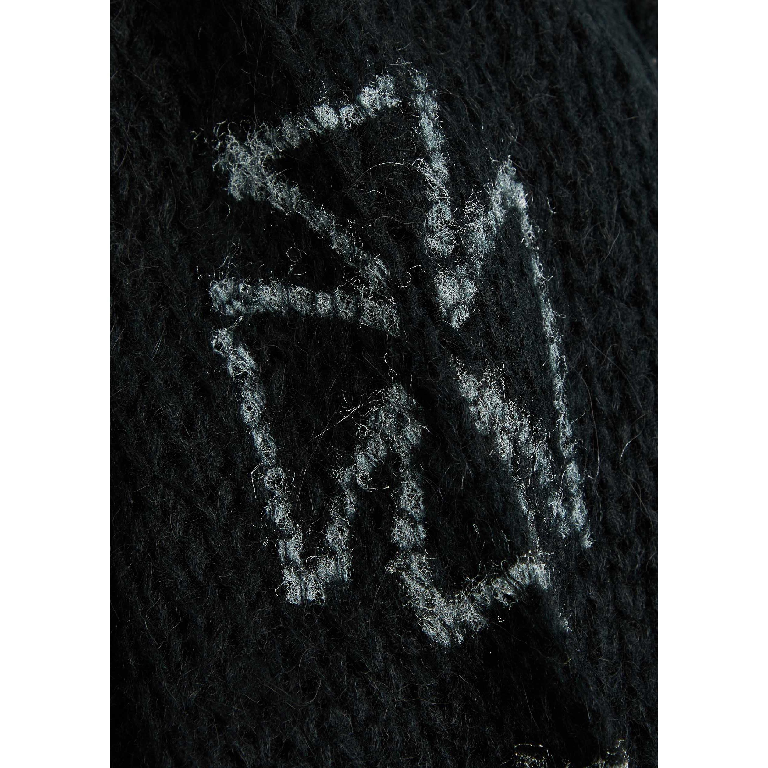 BLACK - Unknown - Men's Cross Wool Long-Sleeve Oversized-Fit Crew-Neck Jumper - 4