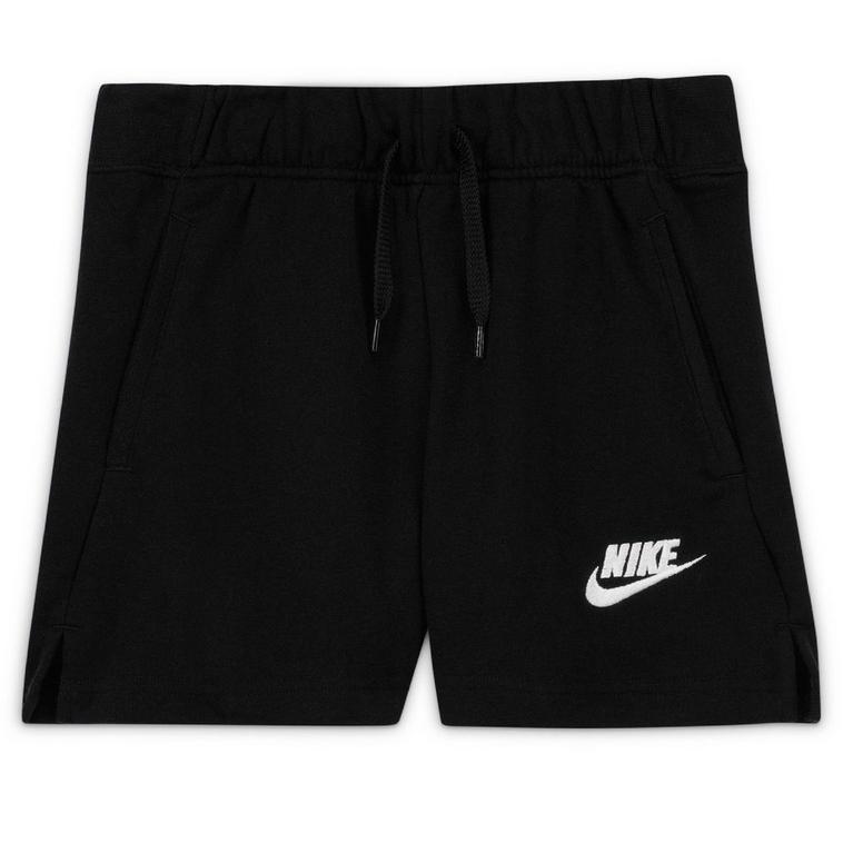 Noir/Blanc - Nike - Sportswear Club Big Kids' (Girls') French Terry Shorts - 1