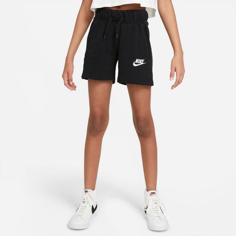 Noir/Blanc - Nike - Sportswear Club Big Kids' (Girls') French Terry Shorts - 3