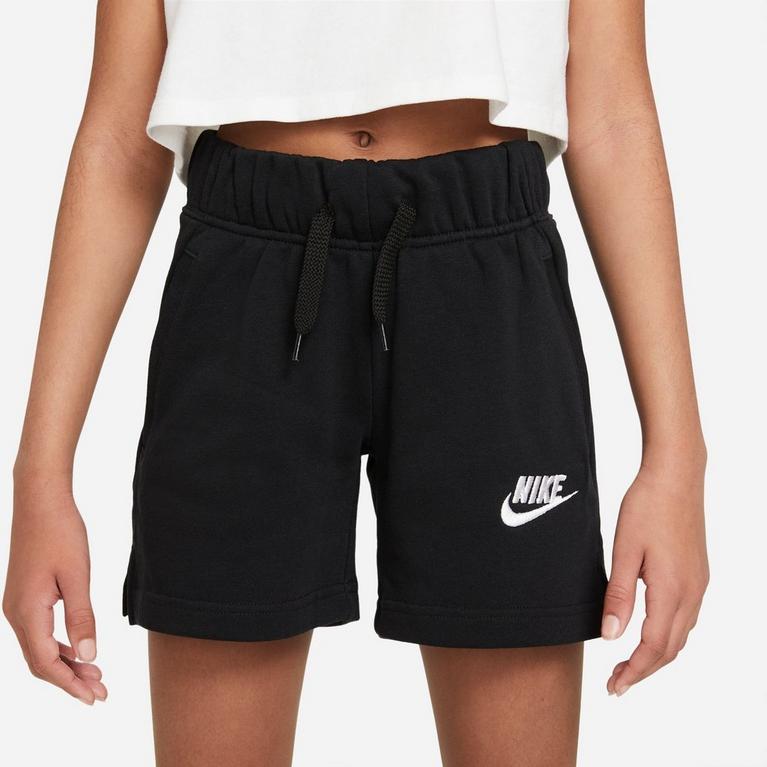 Noir/Blanc - Nike - Sportswear Club Big Kids' (Girls') French Terry Shorts - 5