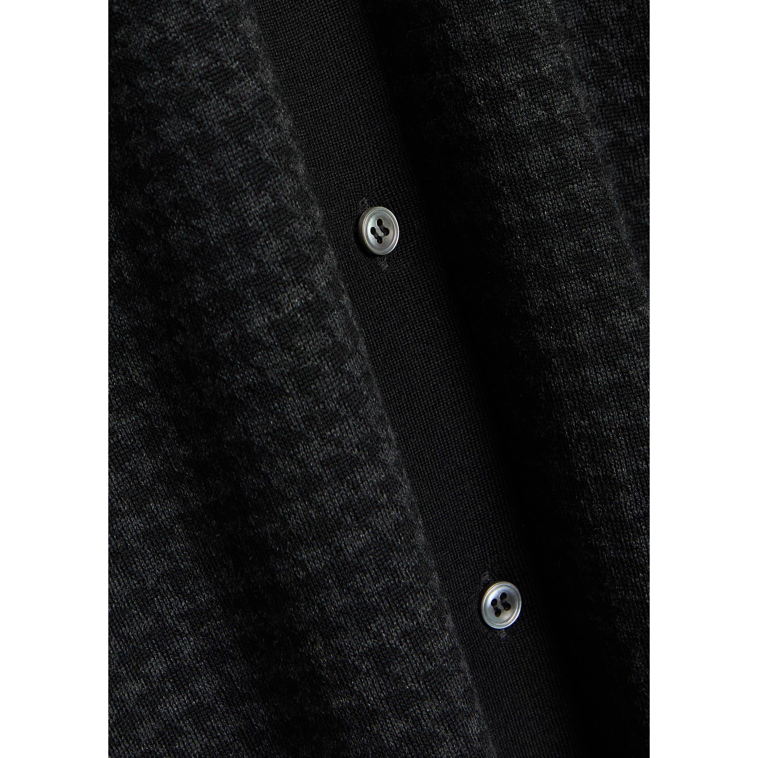 BLACK - Lardini - Men's Houndstooth Wool Cardigan - 4