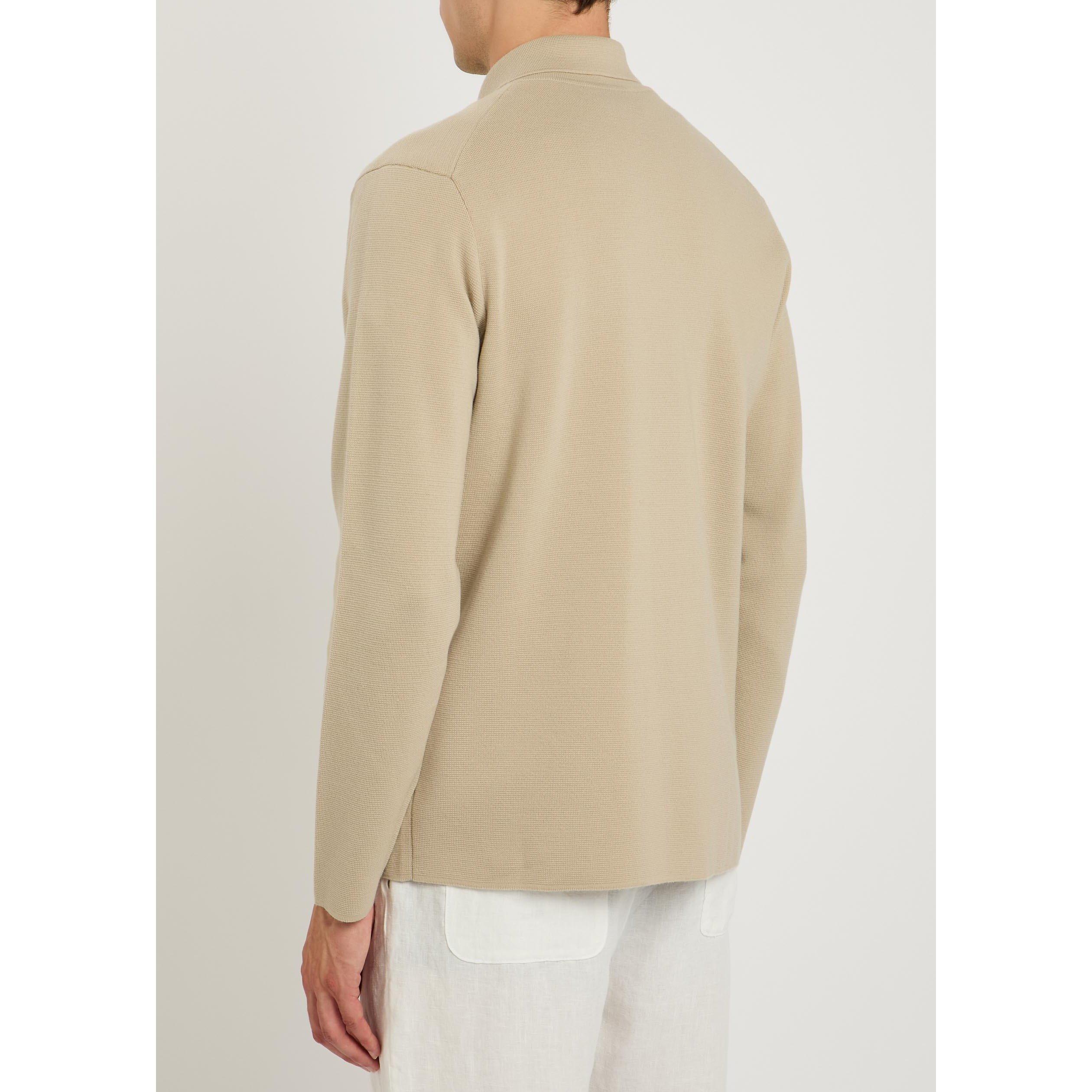 BEIGE - Lardini - Men's Shirt-Collar Wool Cardigan - 3