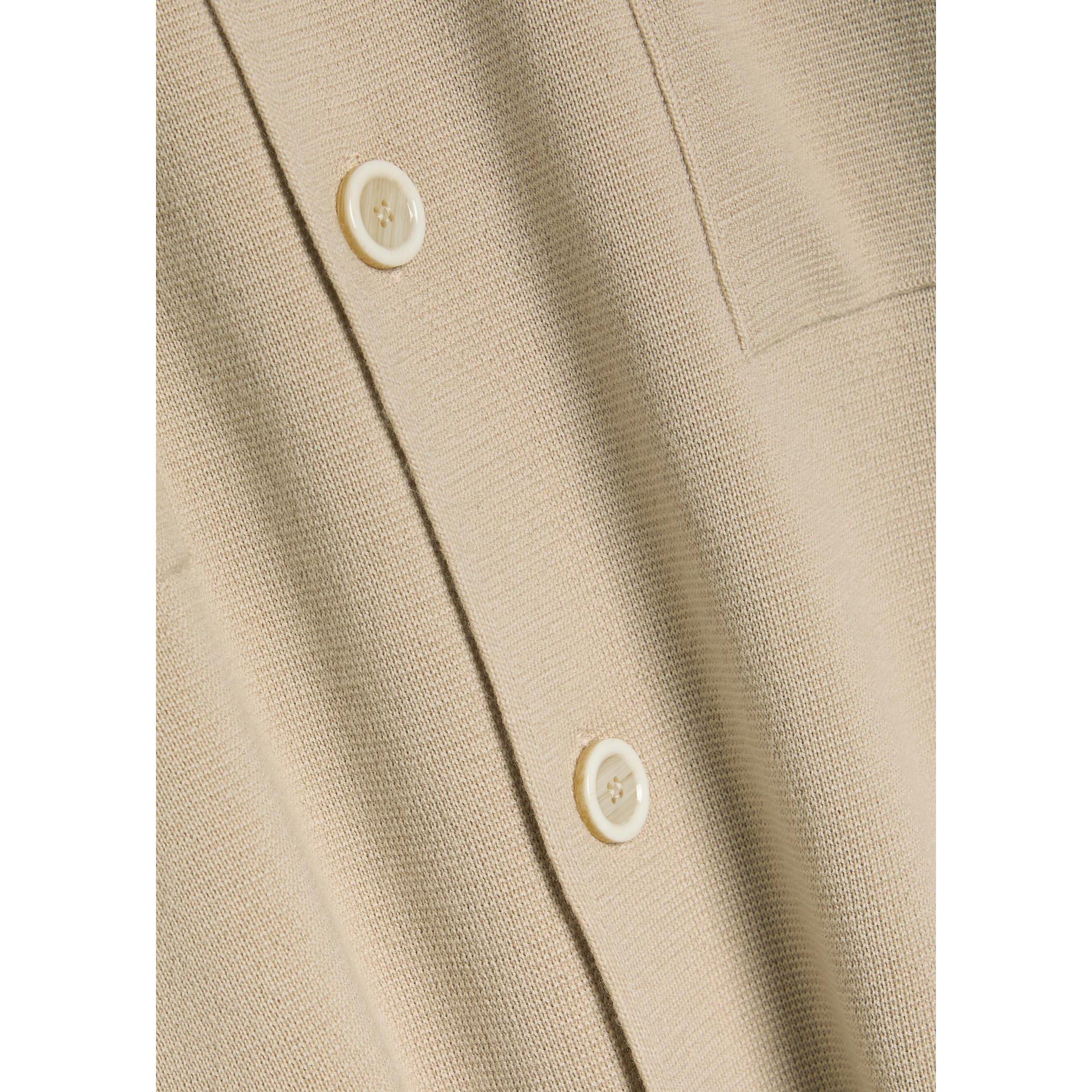 BEIGE - Lardini - Men's Shirt-Collar Wool Cardigan - 4