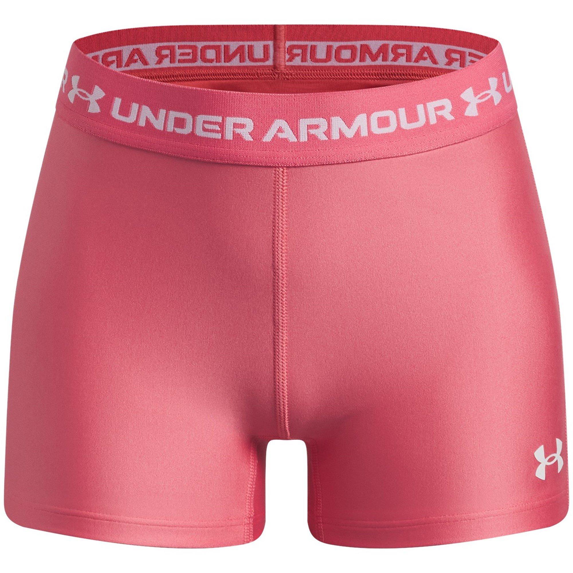 Under Armour Girls Kids Heatgear® Performance Gym Shorts - Pink/White - 13 (XL)