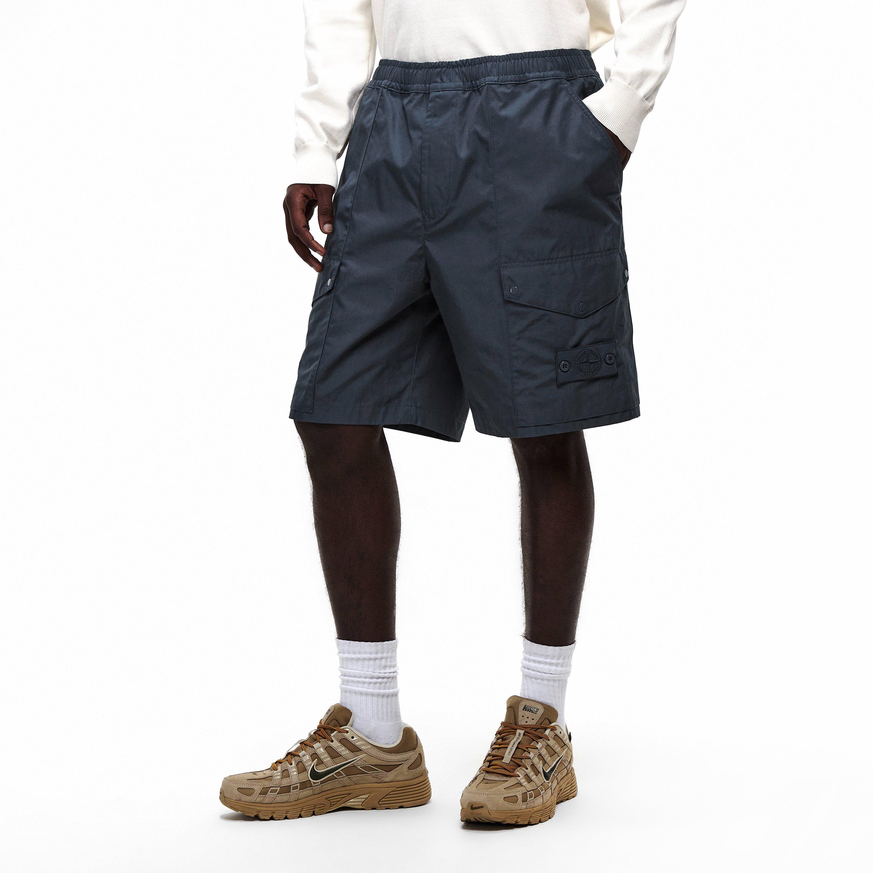 Slate Blu V002E - Stone Island Ghost - Mens Ghost All-Weather Cargo Shorts - 3