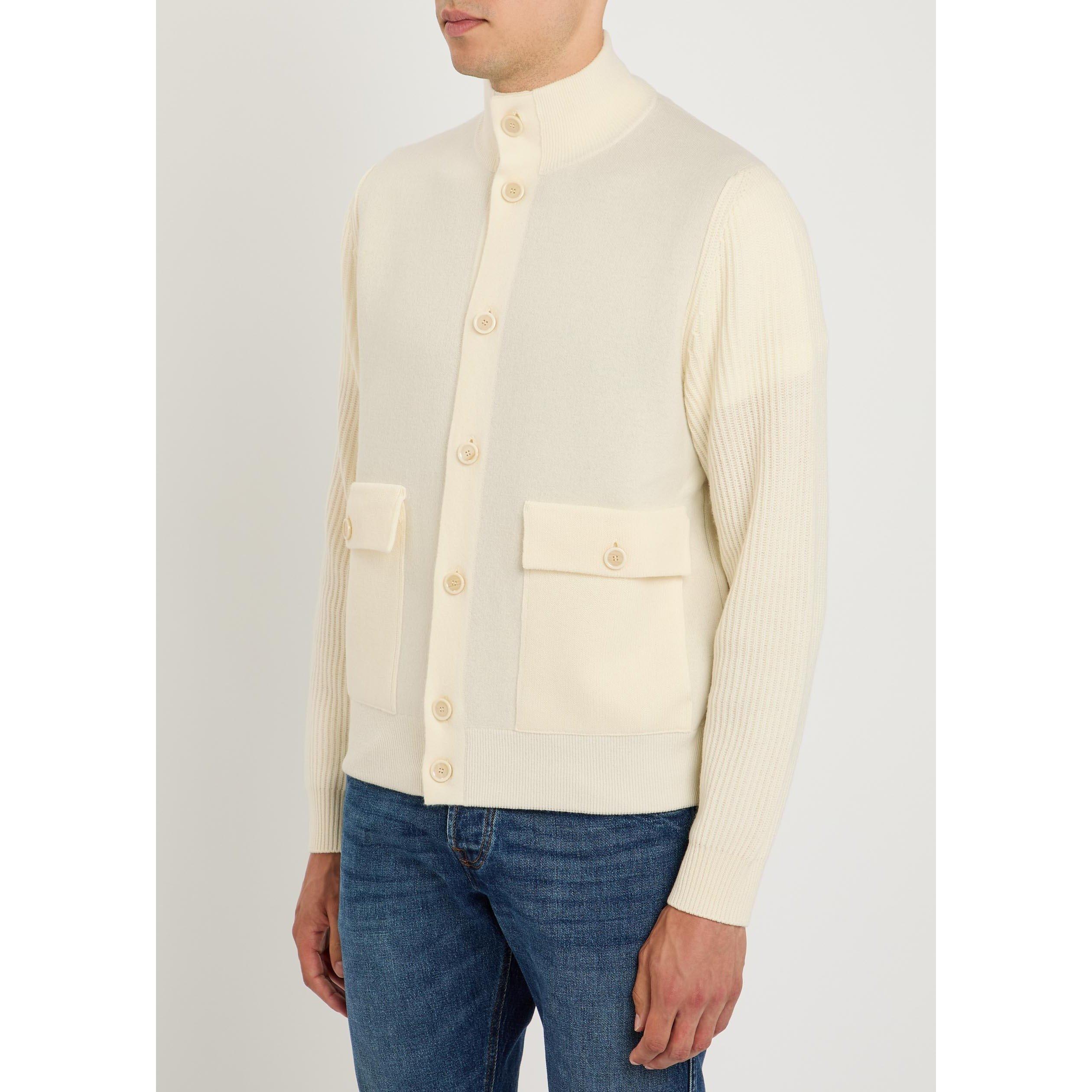 ECRU - Lardini - Men's Double-Knit Wool Relaxed-Fit Jacket - 2