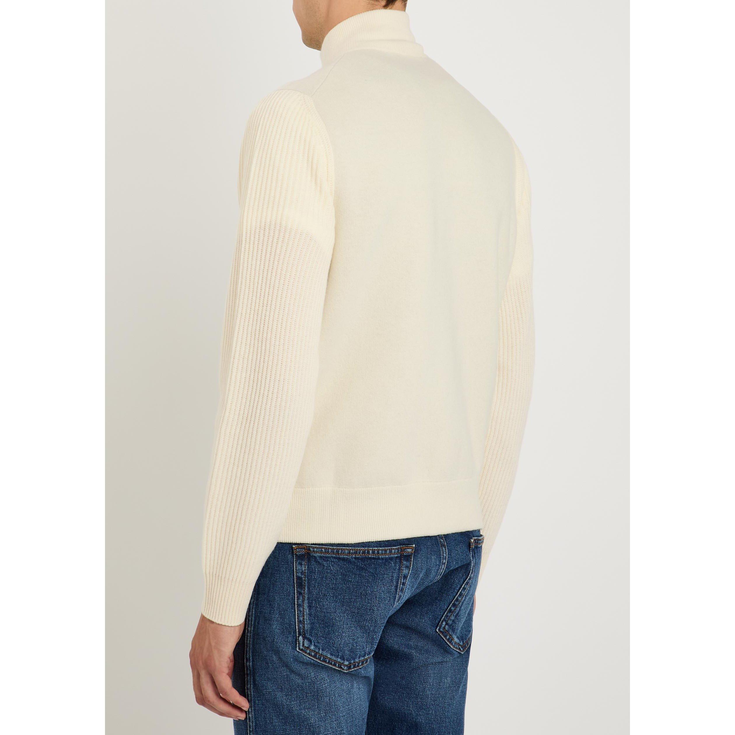 ECRU - Lardini - Men's Double-Knit Wool Relaxed-Fit Jacket - 3