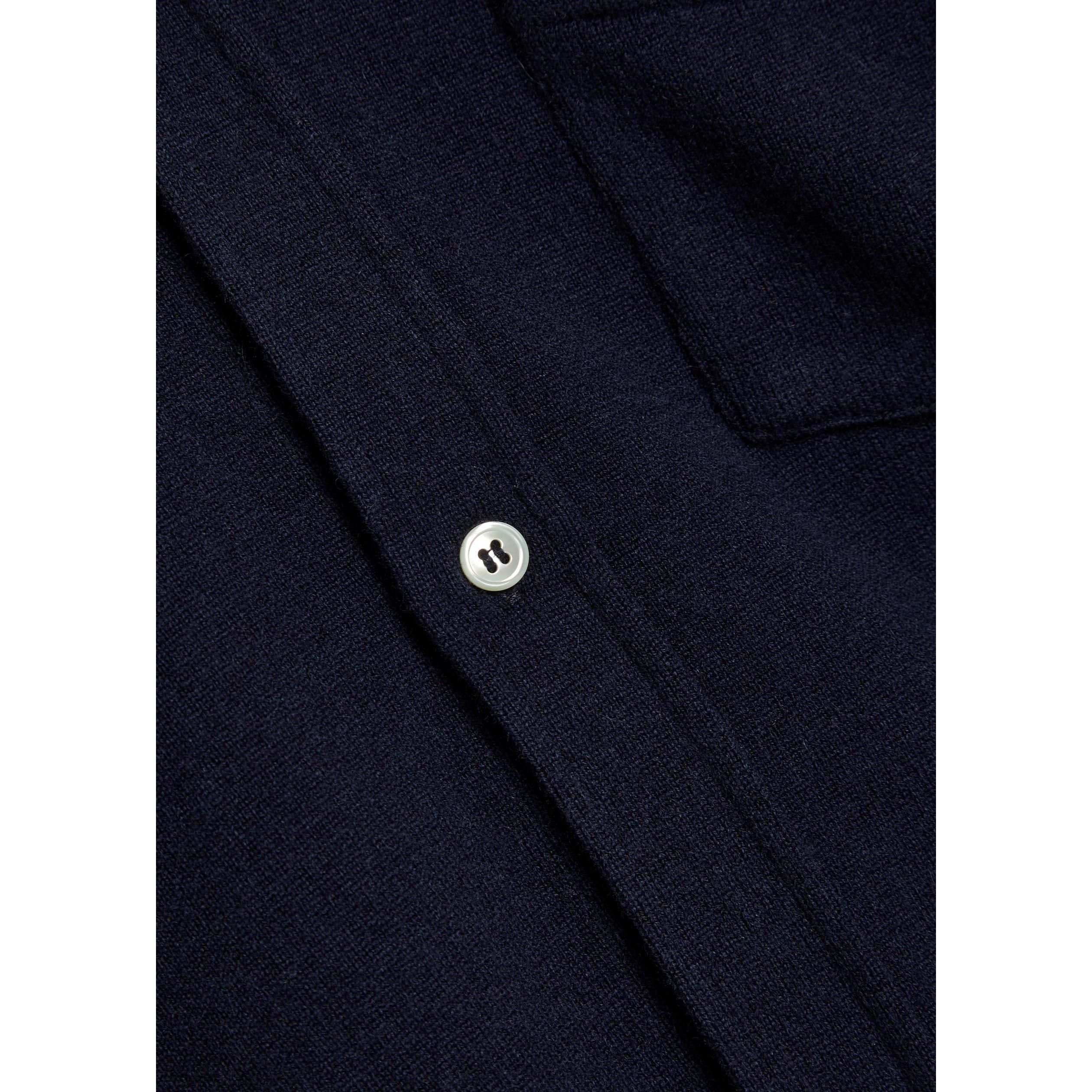 NAVY - Officine Generale - Men's Gareth Wool Cashmere Relaxed-Fit Cardigan - 4