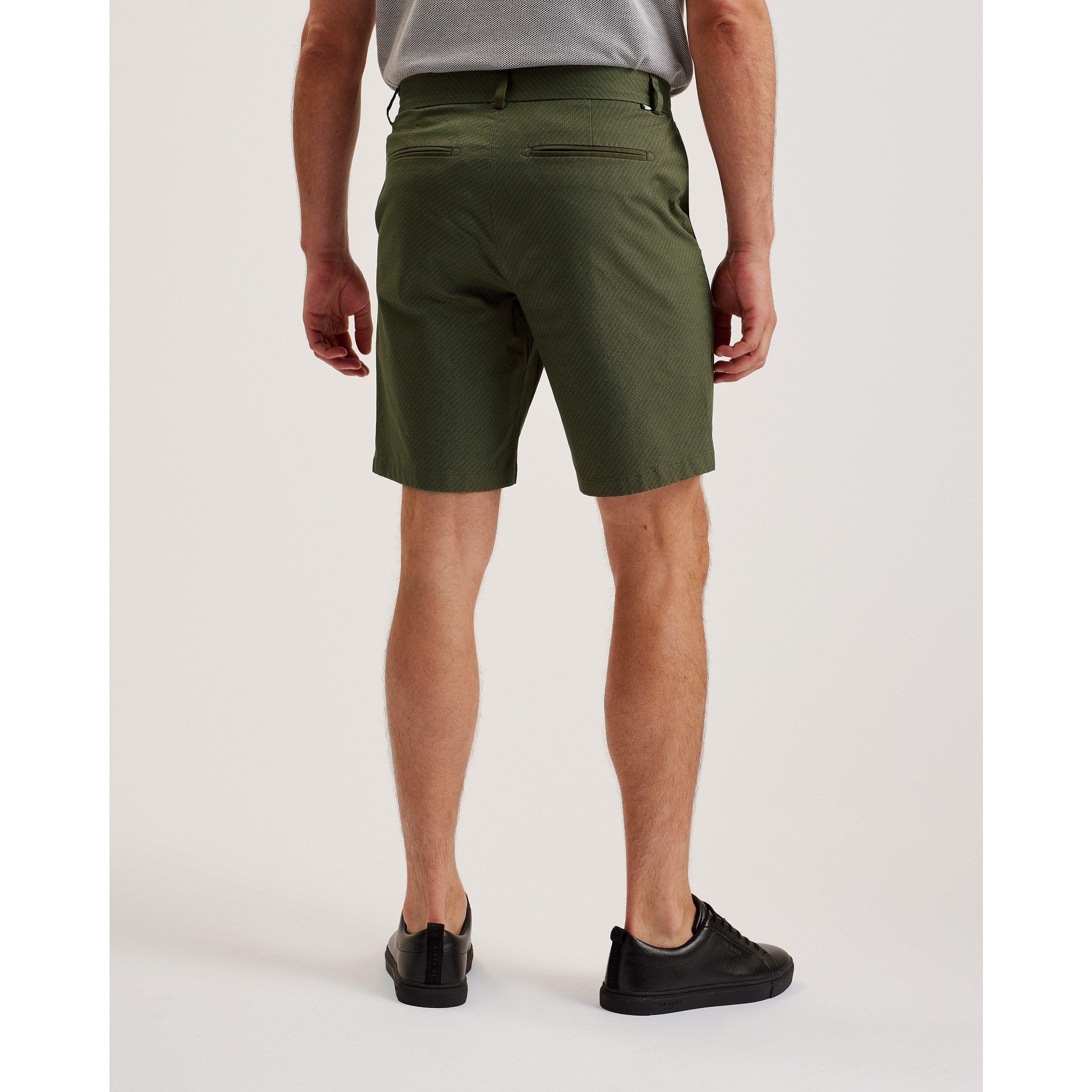 Khaki - Ted Baker - Men's Geo Chino Shorts - 4