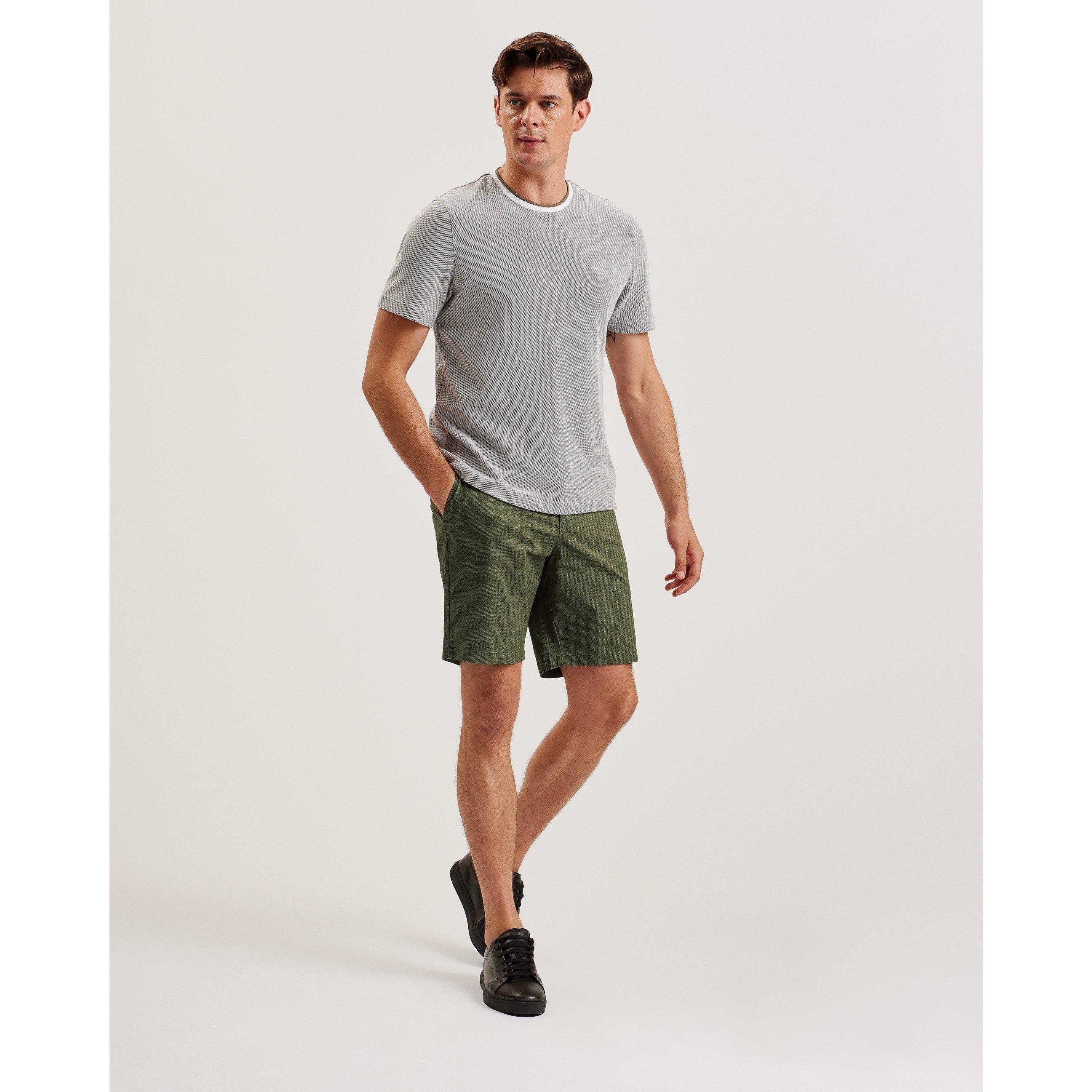 Khaki - Ted Baker - Men's Geo Chino Shorts - 6