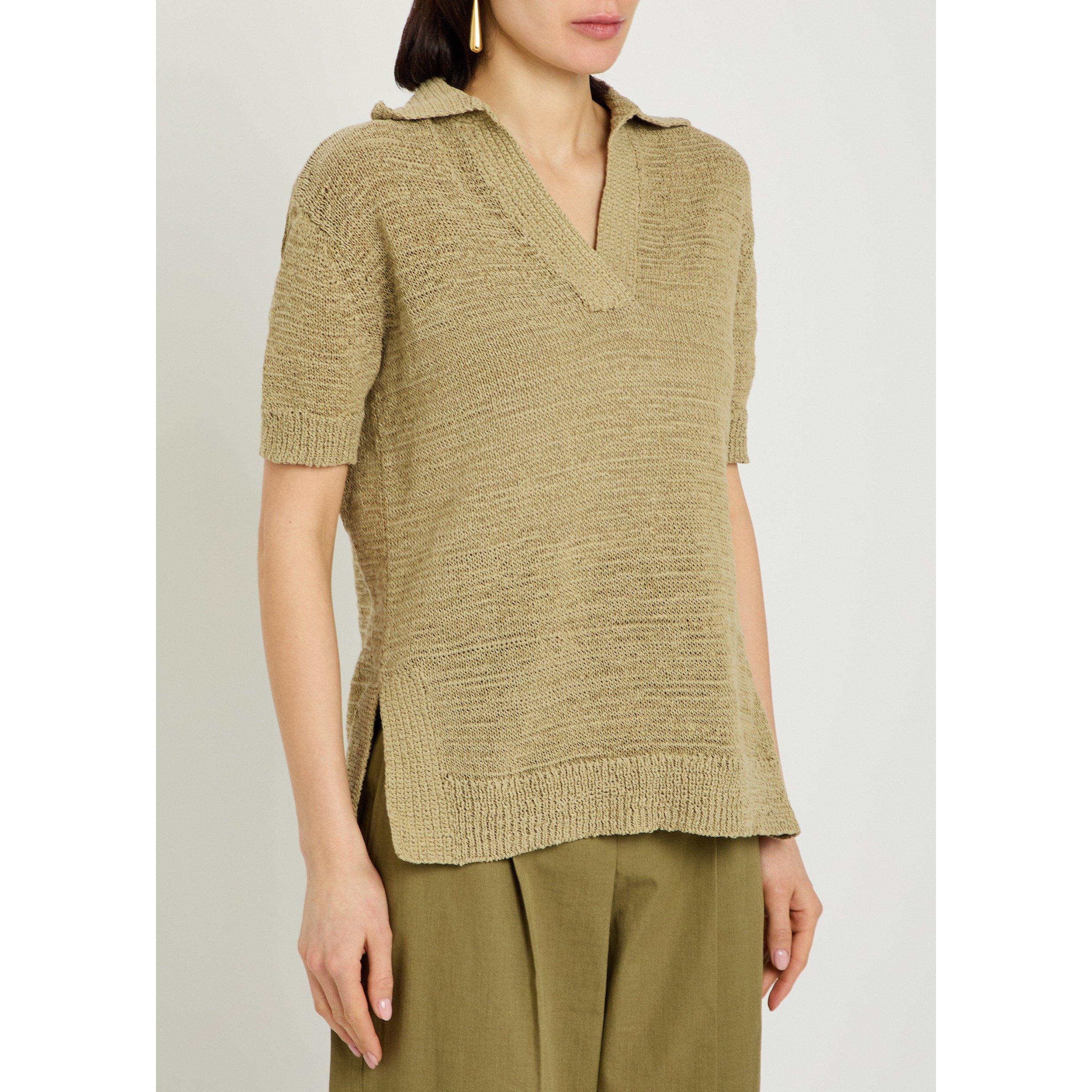 GREEN - Joseph - Women's T Rian Short-Sleeve Cotton Polo Shirt - 2
