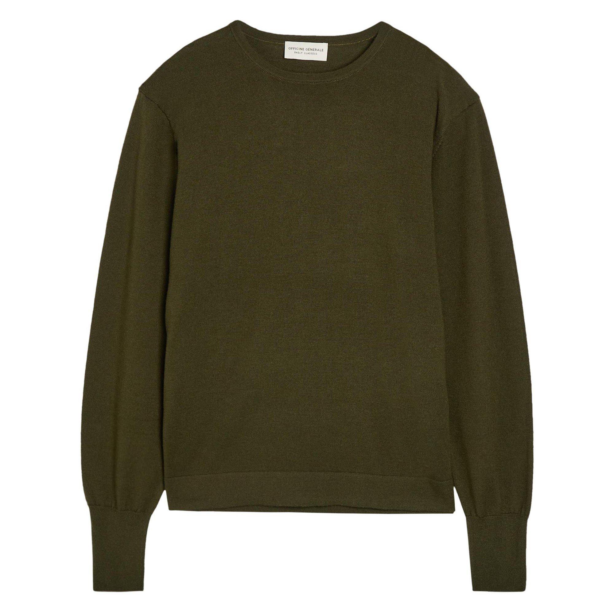 OLIVE - Officine Generale - NINA CNECK MERINO WOOL