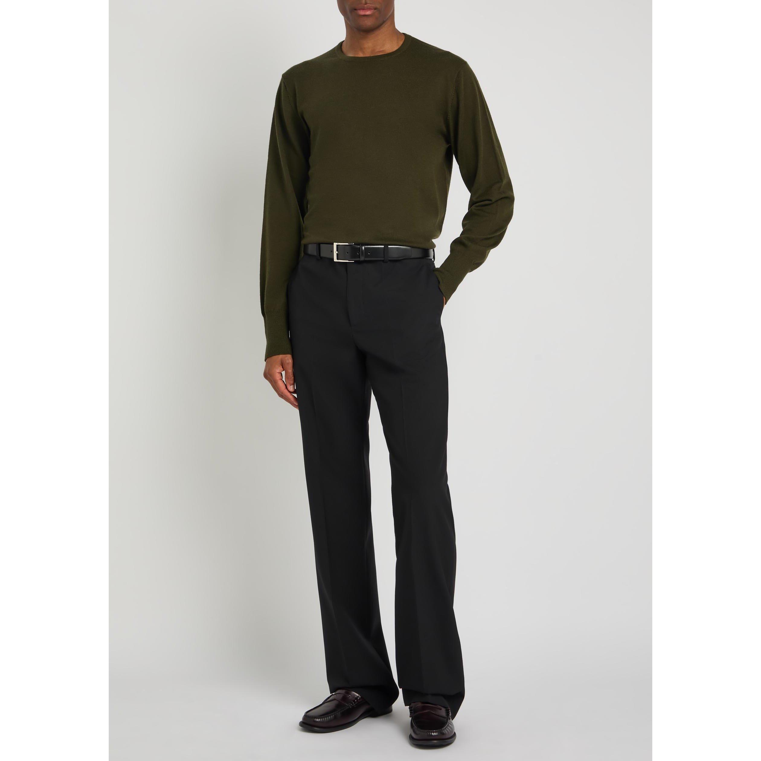 OLIVE - Officine Generale - Men's Nina Merino Wool Crew-Neck Jumper - 5