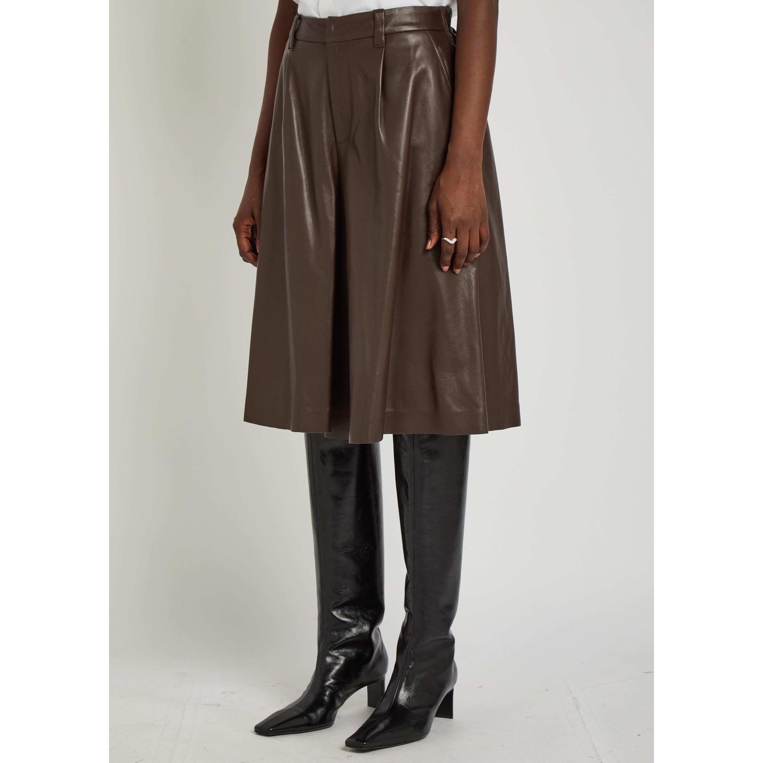 DARK BROWN - Brunello Cucinelli - LEATHER PANTS - 2