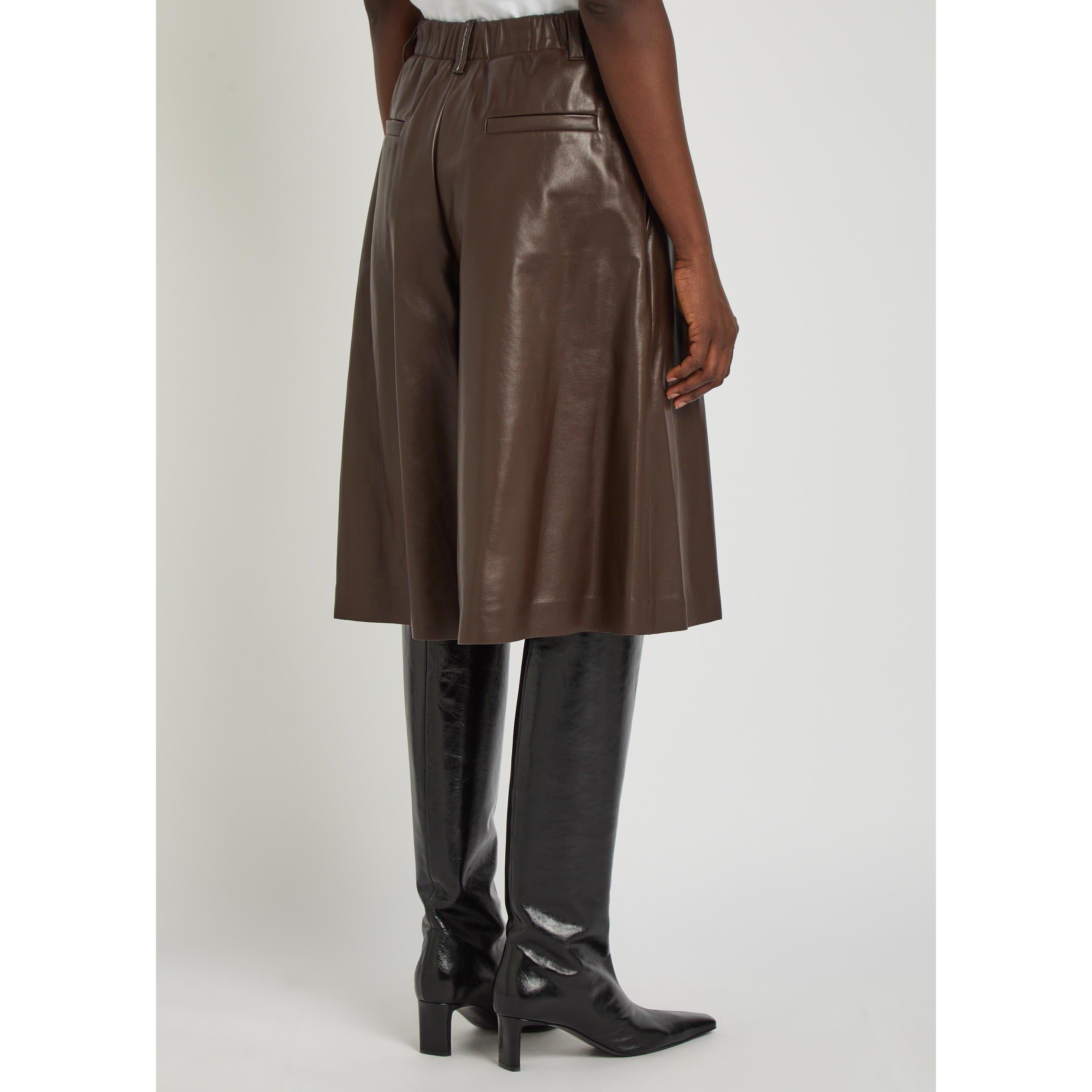 DARK BROWN - Brunello Cucinelli - LEATHER PANTS - 3