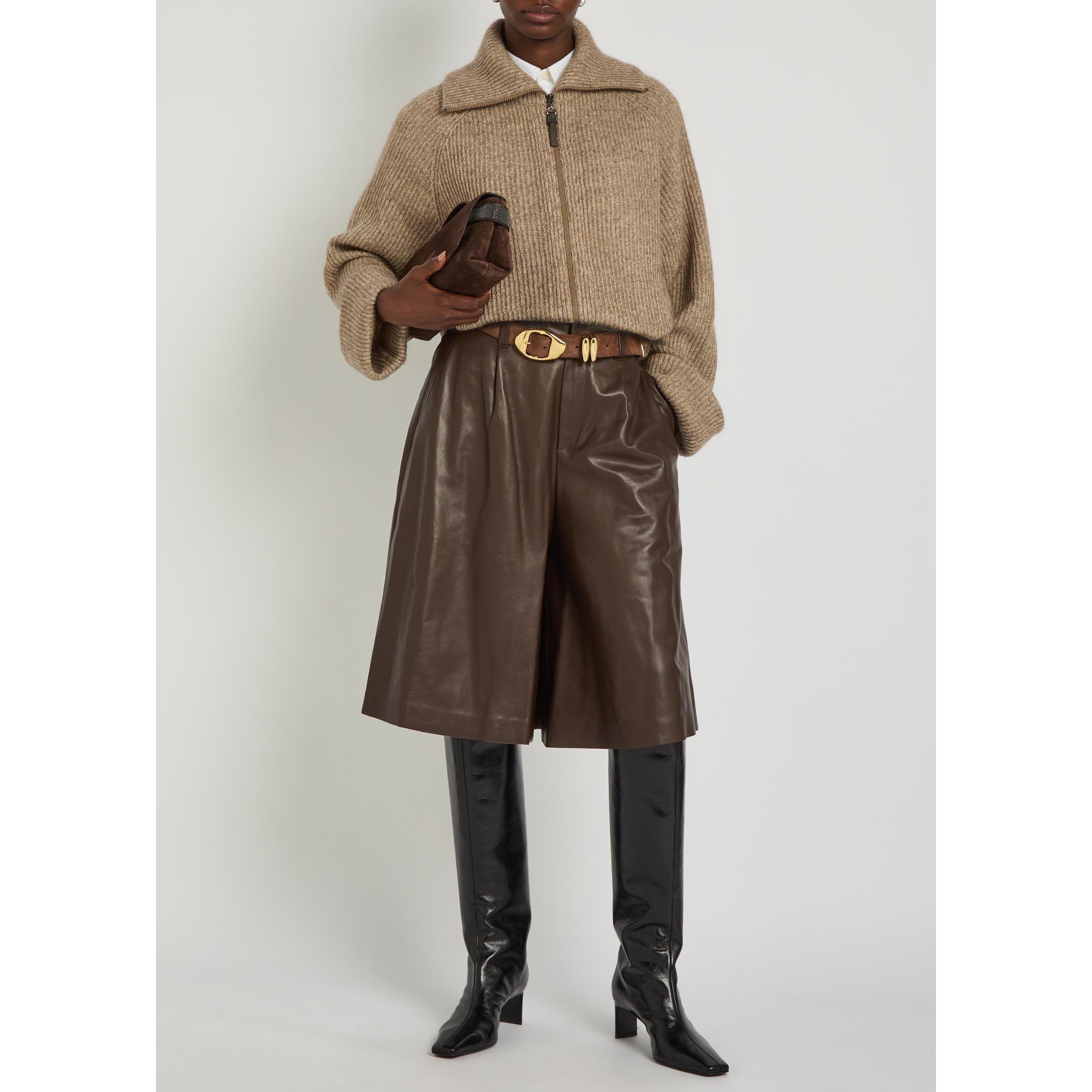 DARK BROWN - Brunello Cucinelli - LEATHER PANTS - 5