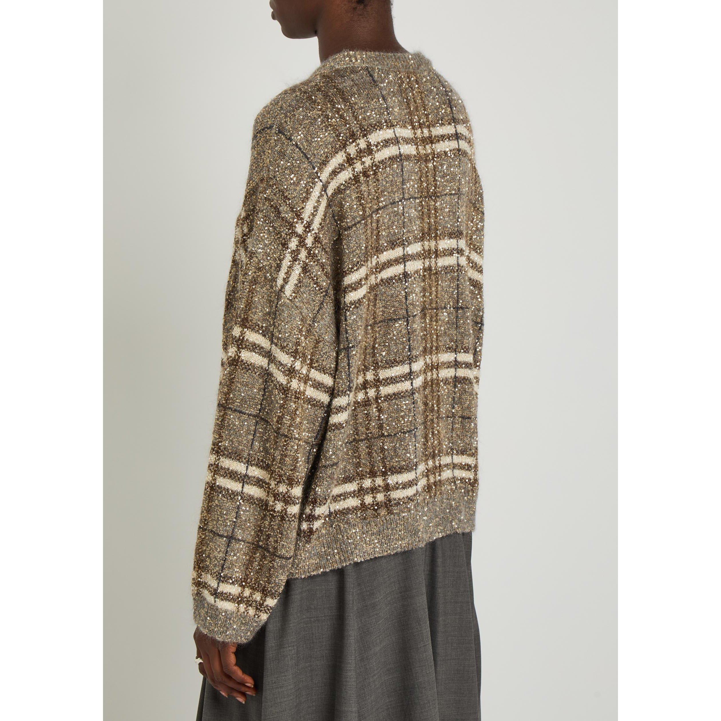 GREY AND OTHER - Brunello Cucinelli - Women's Sequin Mohair Crew-Neck Jumper - 3