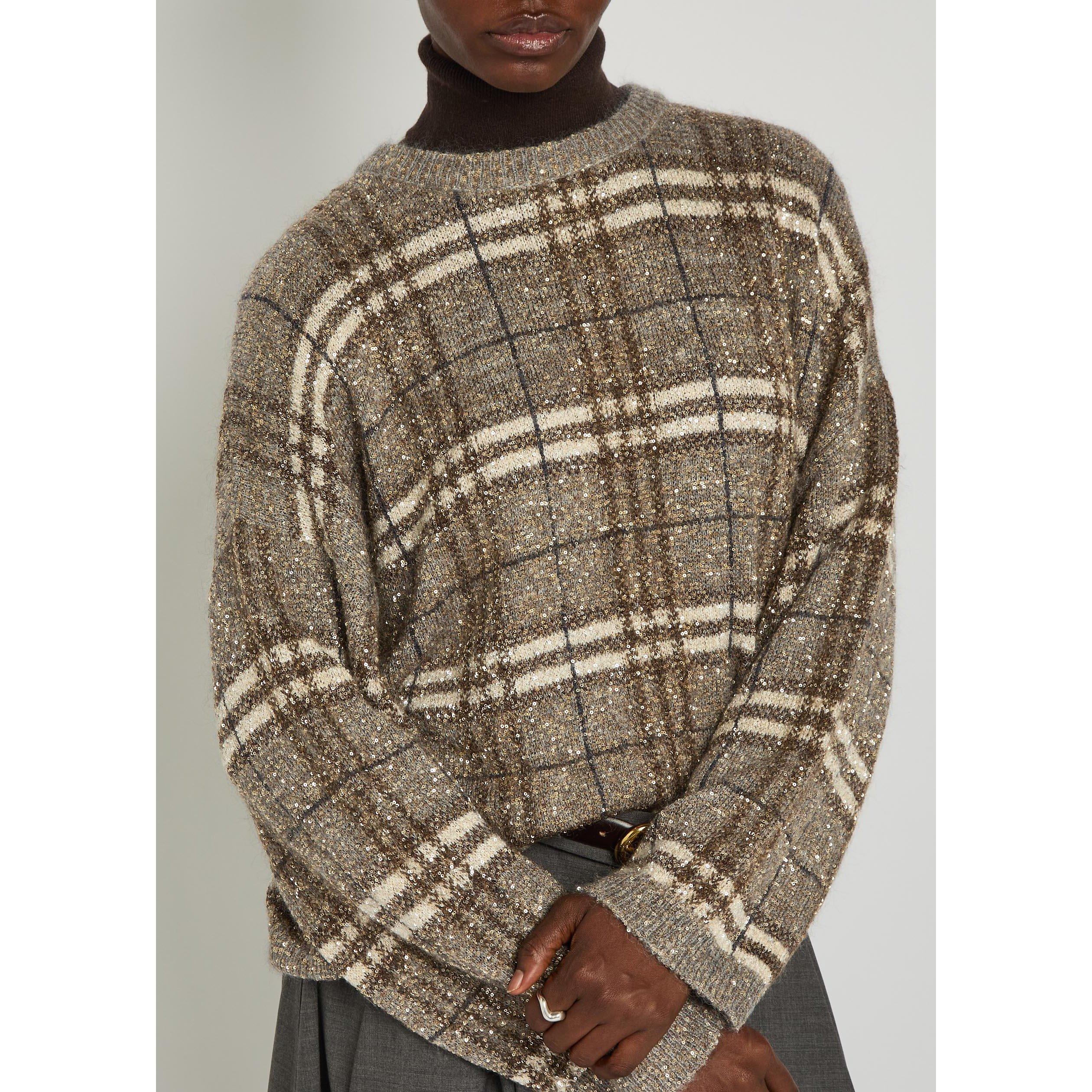 GREY AND OTHER - Brunello Cucinelli - Women's Sequin Mohair Crew-Neck Jumper - 4