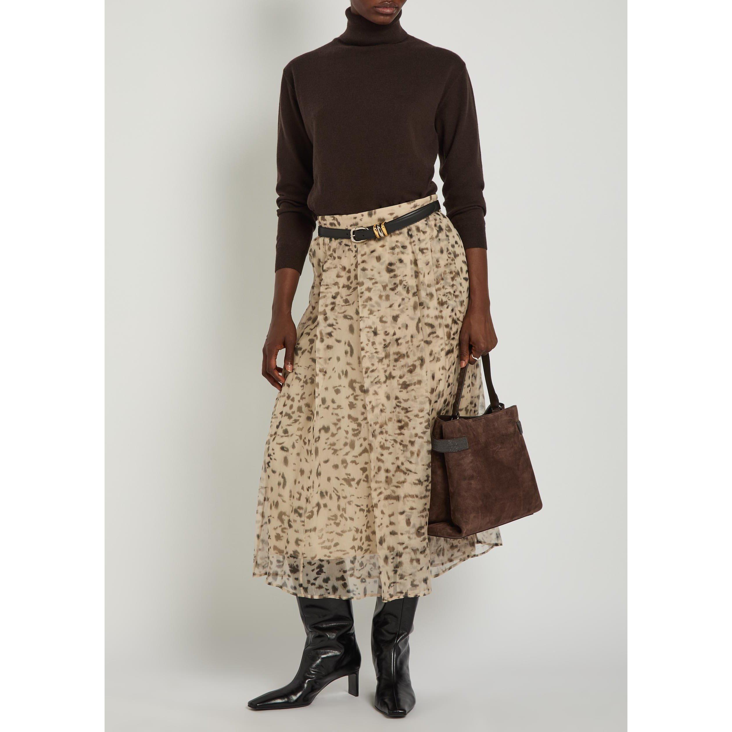 DARK BROWN - Brunello Cucinelli - Women's Embellished Cashmere Turtle-Neck Jumper - 5