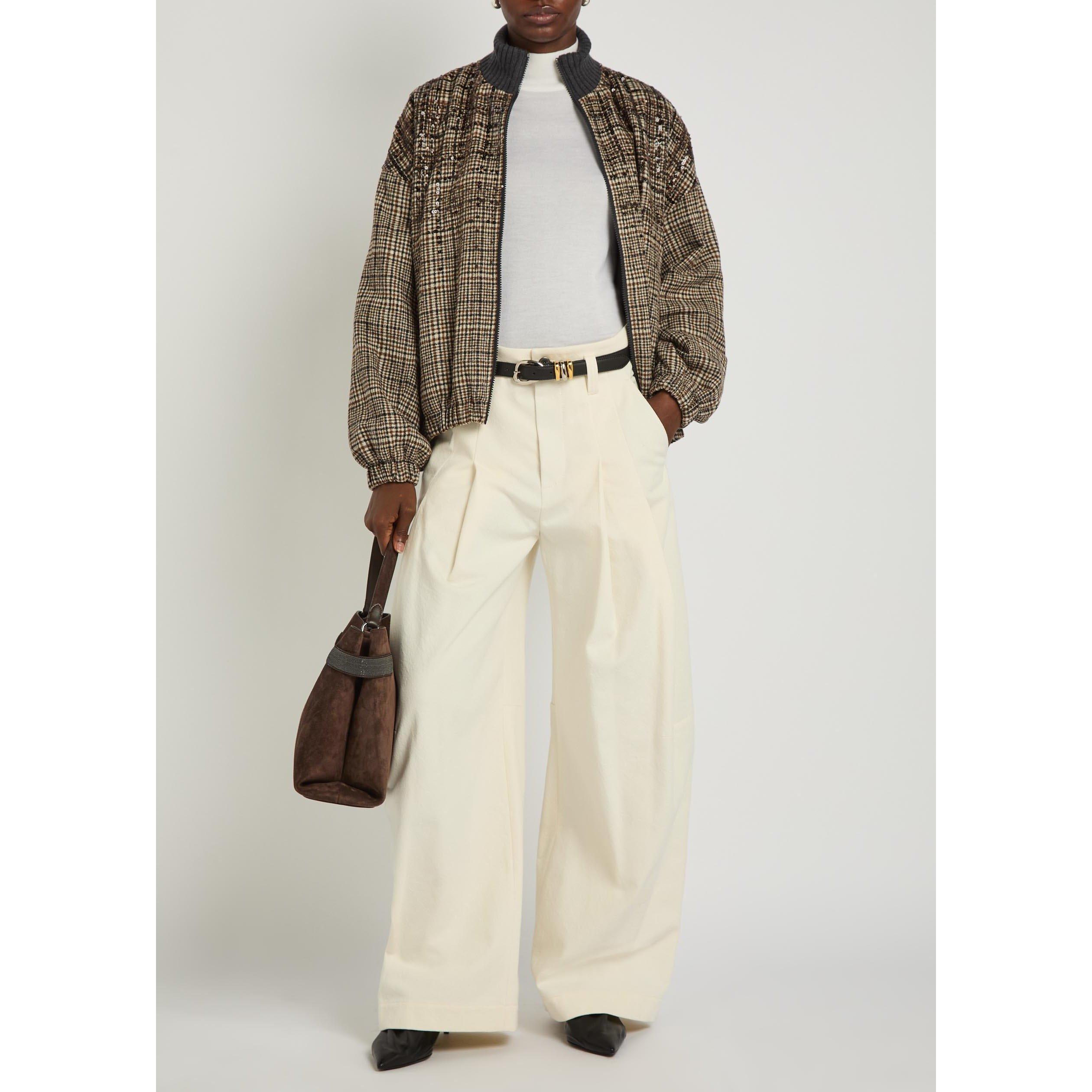 WHITE - Brunello Cucinelli - Women's Cashmere Silk Short-Sleeve Slim-Fit Turtle-Neck Jumper - 5
